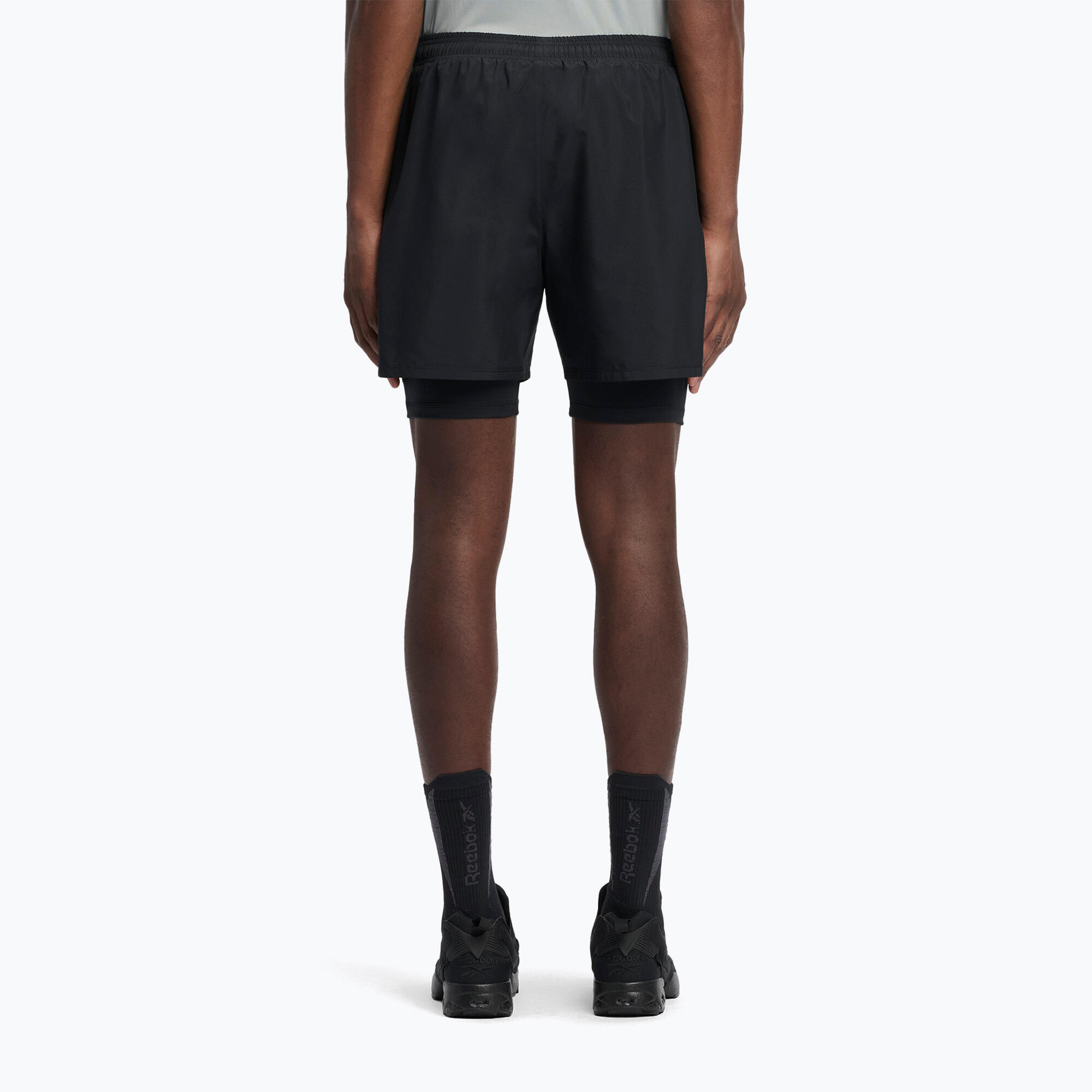 Calções Reebok Reebok Athlete Hype 2-In-1 para homem Preto 3/5