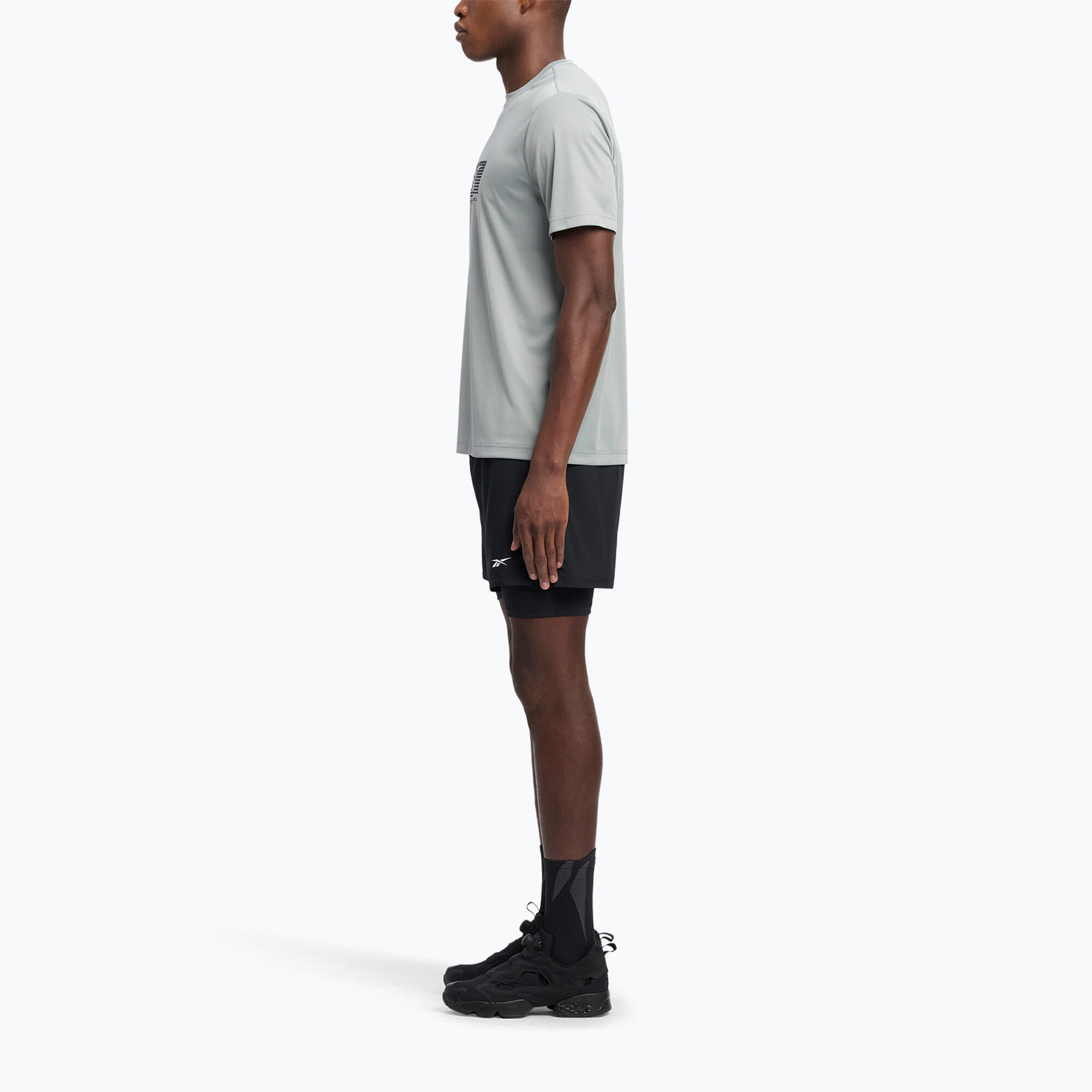 Calções Reebok Reebok Athlete Hype 2-In-1 para homem Preto 2/5