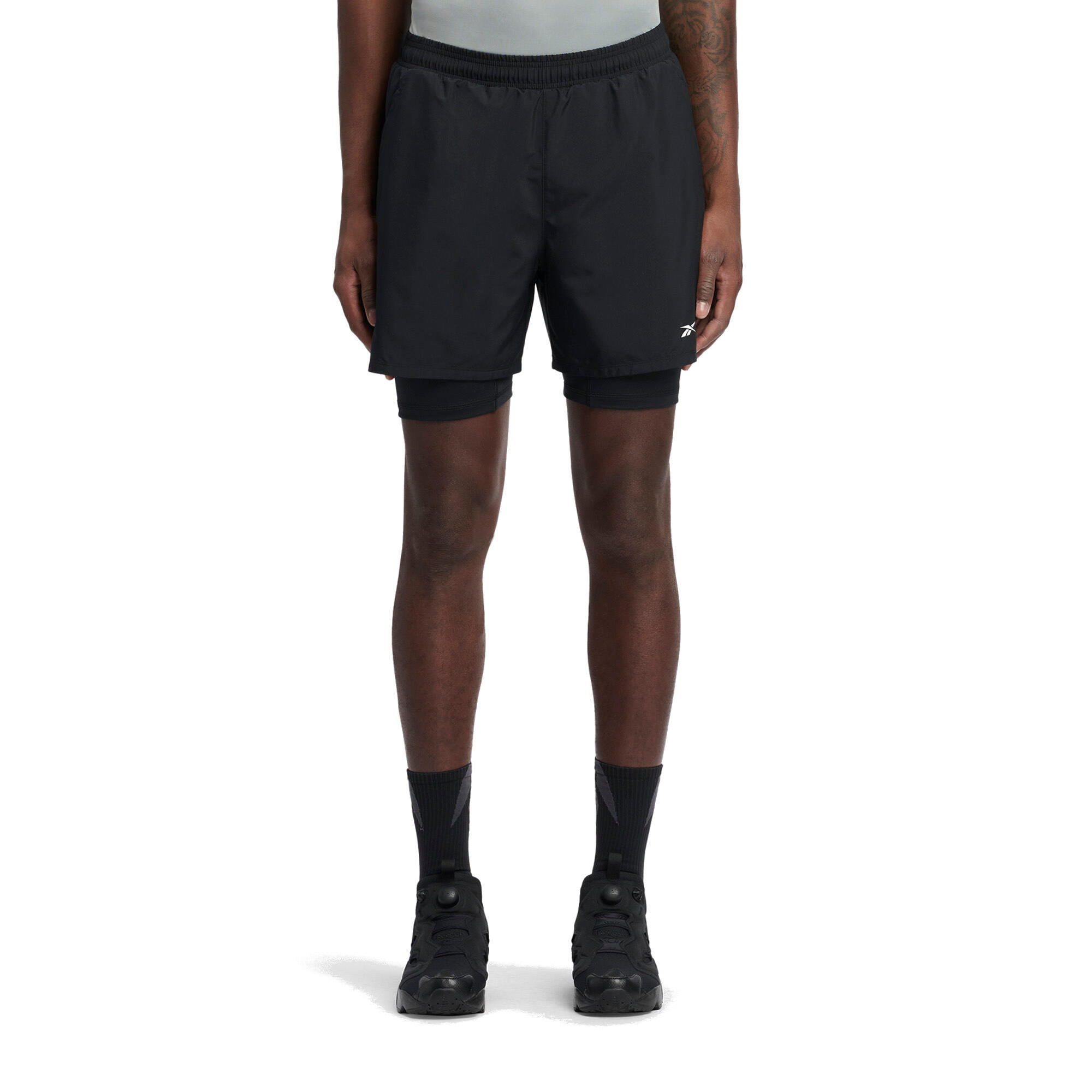 Calções Reebok Reebok Athlete Hype 2-In-1 para homem Preto 5/5