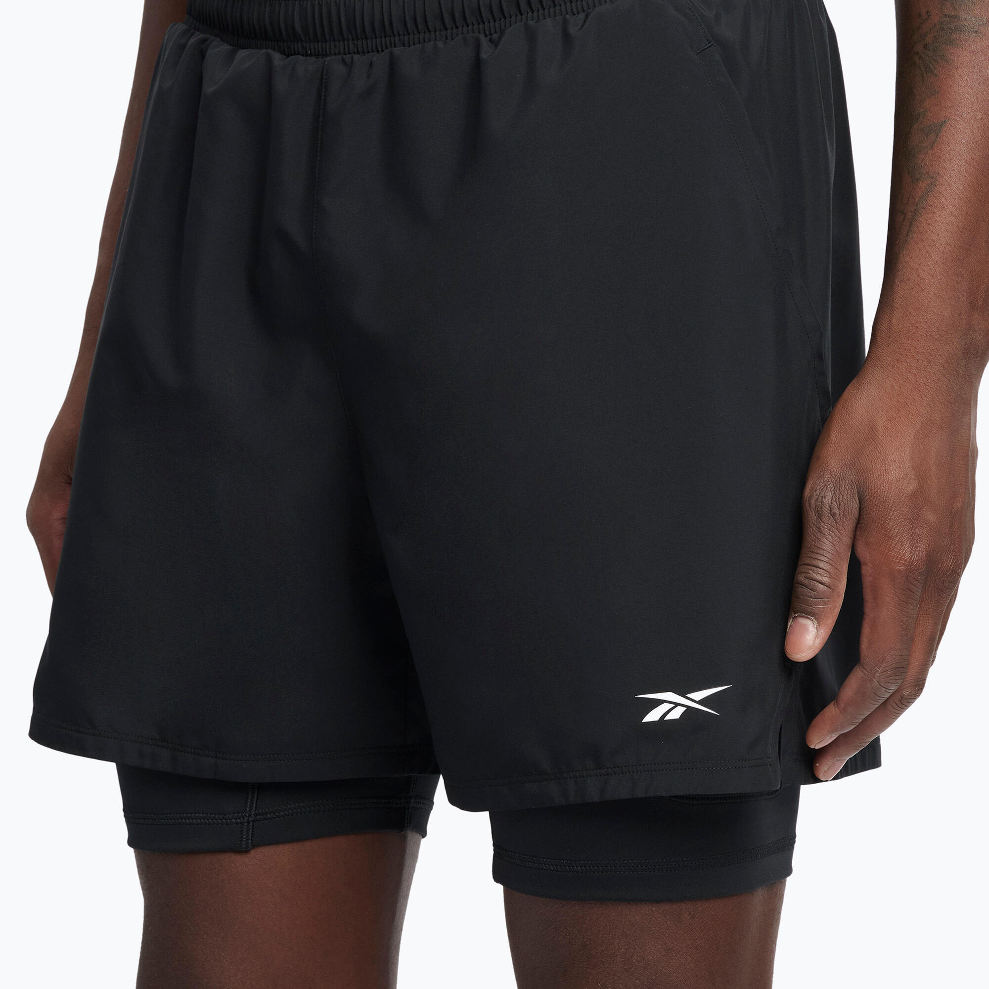 Calções Reebok Reebok Athlete Hype 2-In-1 para homem Preto 4/5