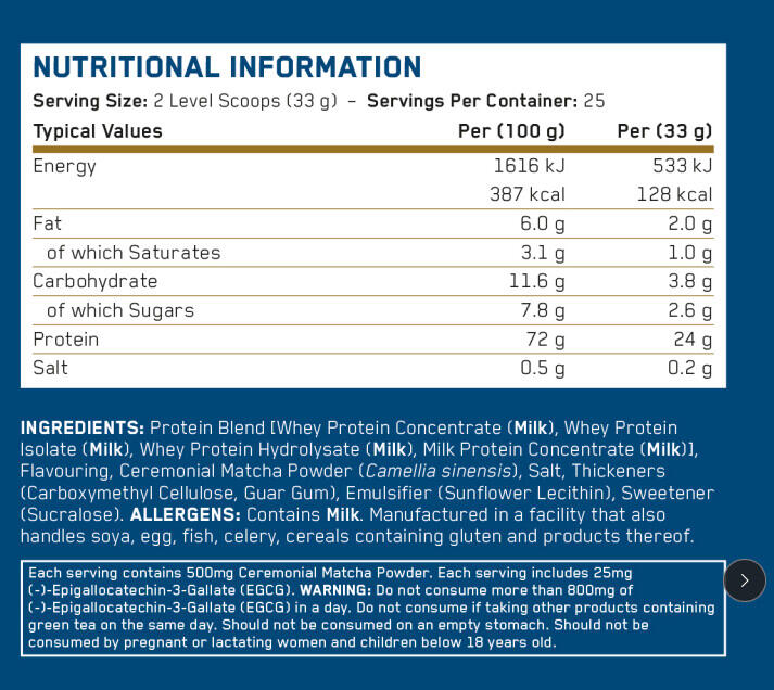 Concentrato di siero di latte - Critical Whey - Matcha alla Vaniglia 3/3