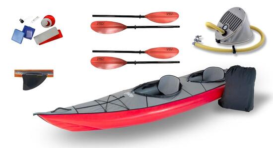 Kajak dwuosobowy pompowany do pływania Gumotex Swing 2 zestaw