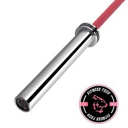 Barre Olympique Musculation Fitness Tech 200cm x 50mm 4 Roulements Rose