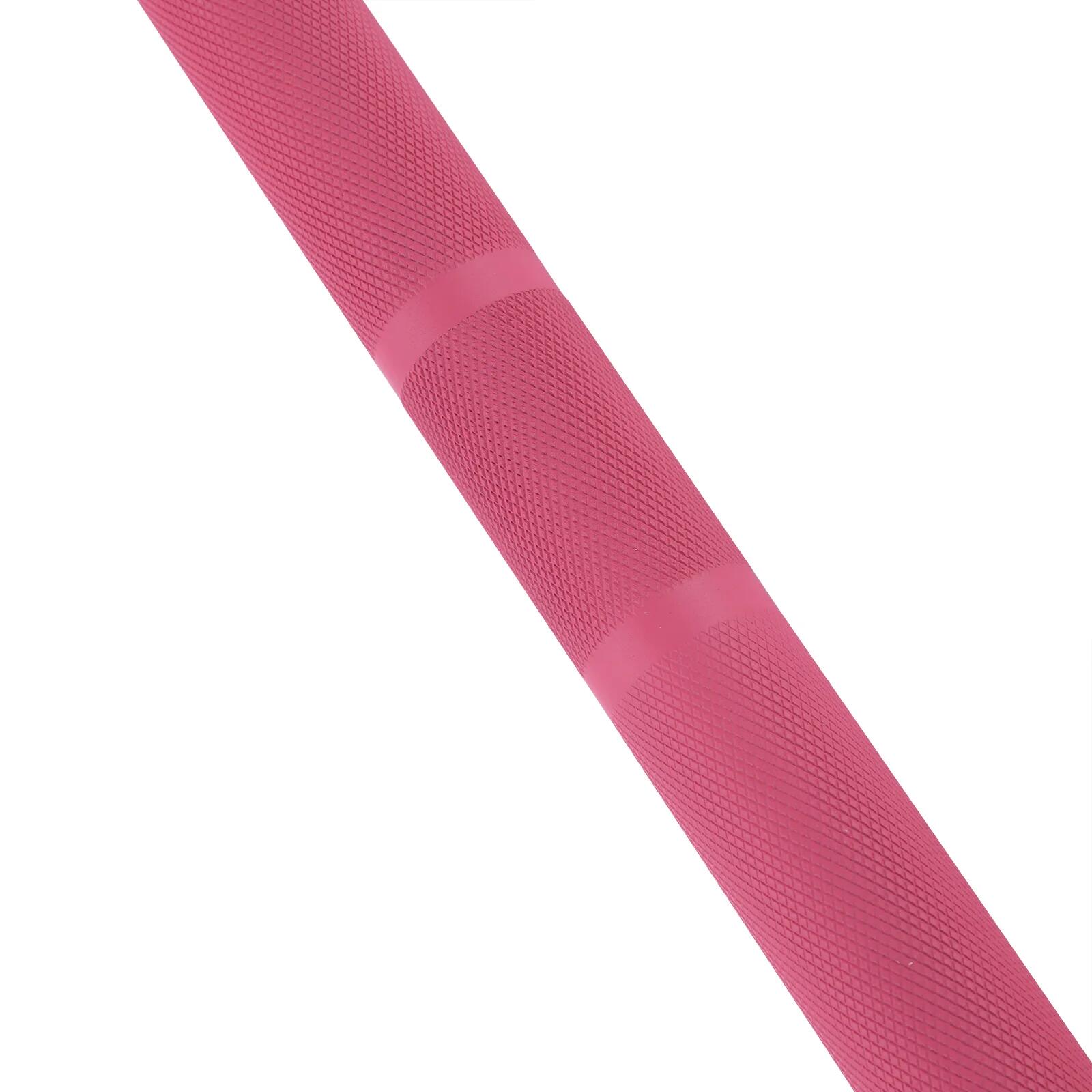 Barre Olympique Musculation Fitness Tech 200cm x 50mm 4 Roulements Rose 7/8