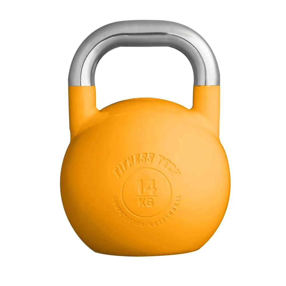 Fitness Tech - Kettlebell Compétition Fitness Tech 14kg Orange - Kettlebell - Jaune - 14 Kg - Decathlon