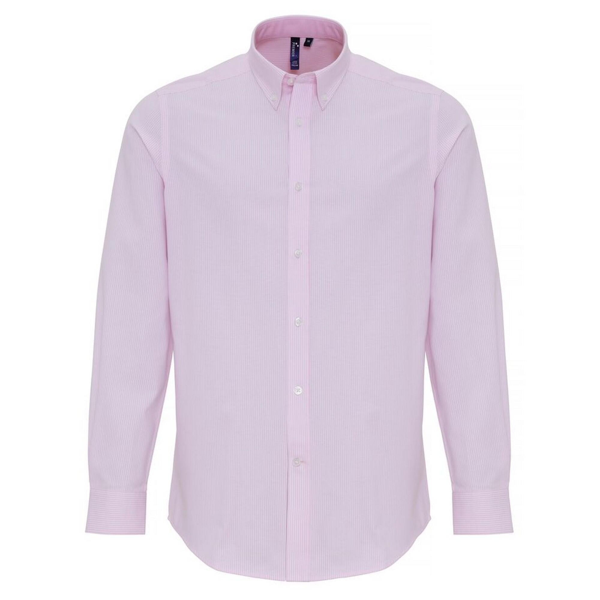 Premier Mens Cotton Rich Oxford Stripe Shirt