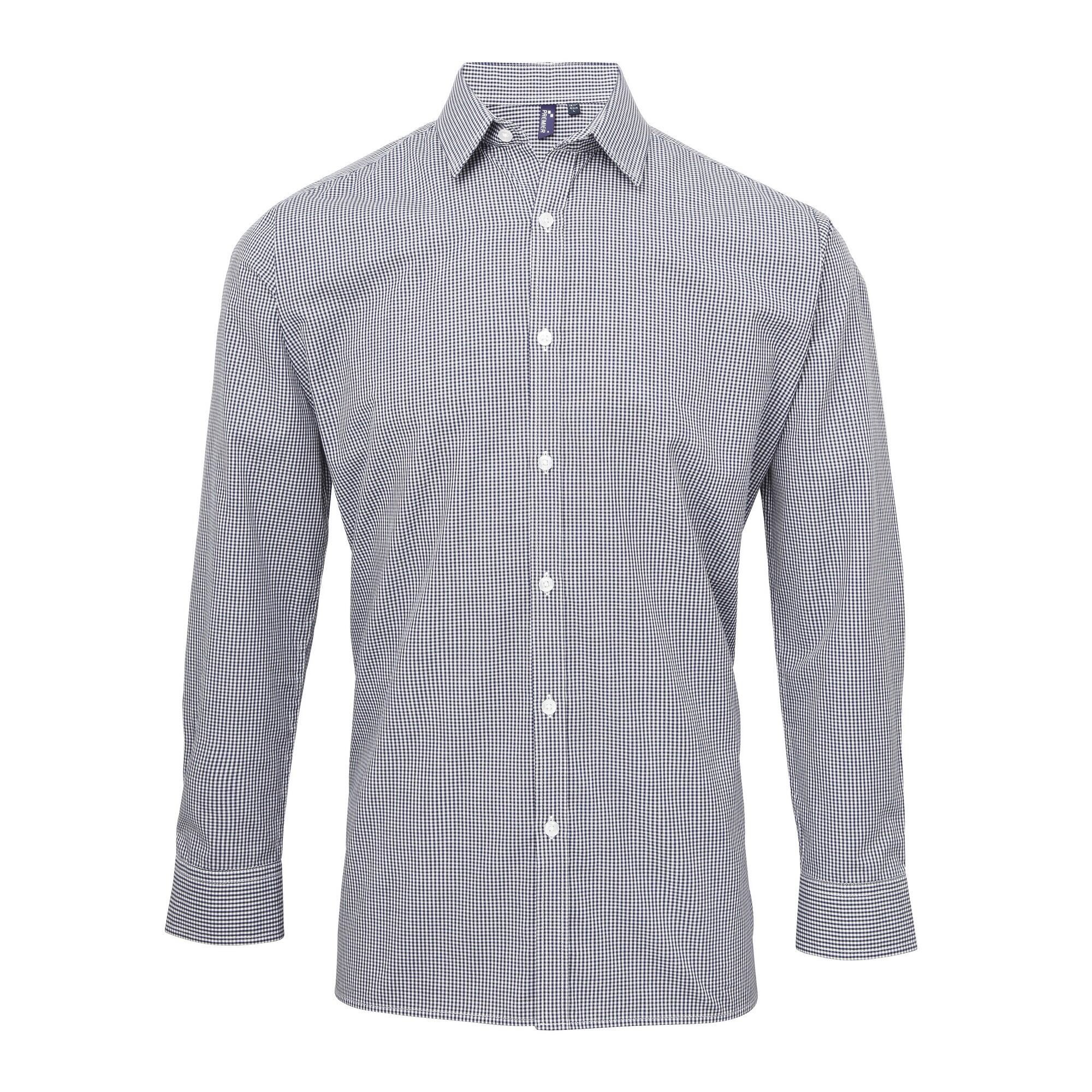 Premier Mens Microcheck Long Sleeve Shirt