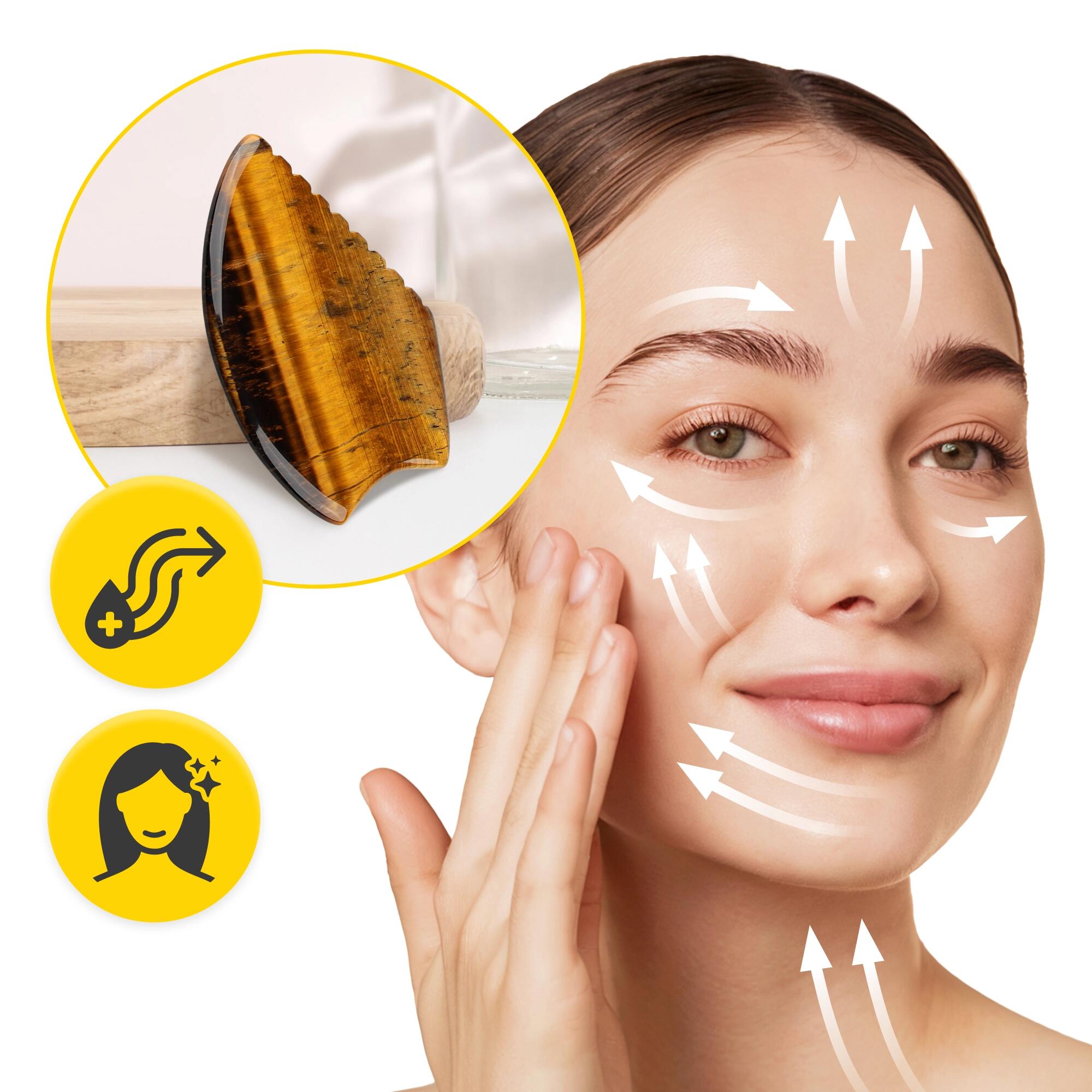 Gua Sha Stein Naturstein Gesichtsmassage Anti-Aging Massagetool 4FIZJO 5/7
