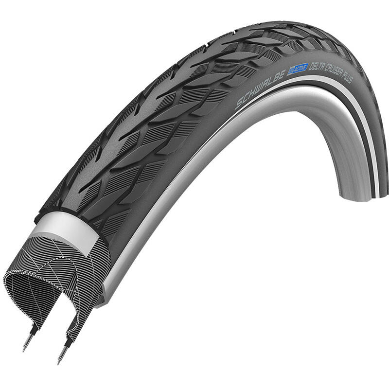 SCHWALBE Pneu Extérieur Delta Cruiser Plus 26 X 2.00 Noir Reflection 3/4