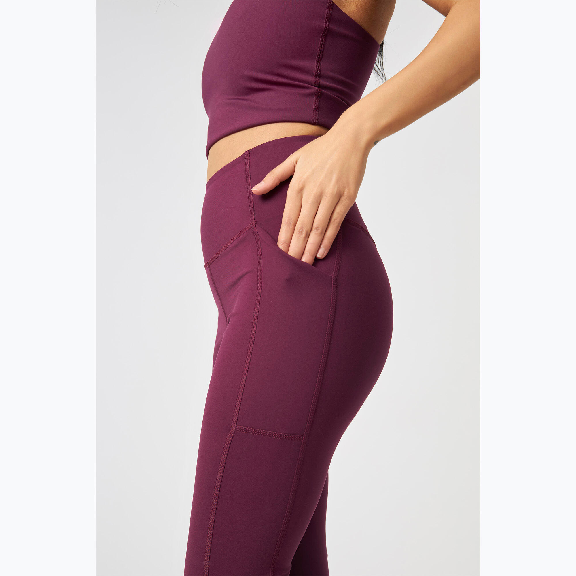 Hoch geschnittene 7/8 Leggings mit Taschen für Frauen Girlfriend Collective 4/5