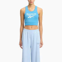 Reebok Identity Brassière coton grand logo Bleu Recovery XS