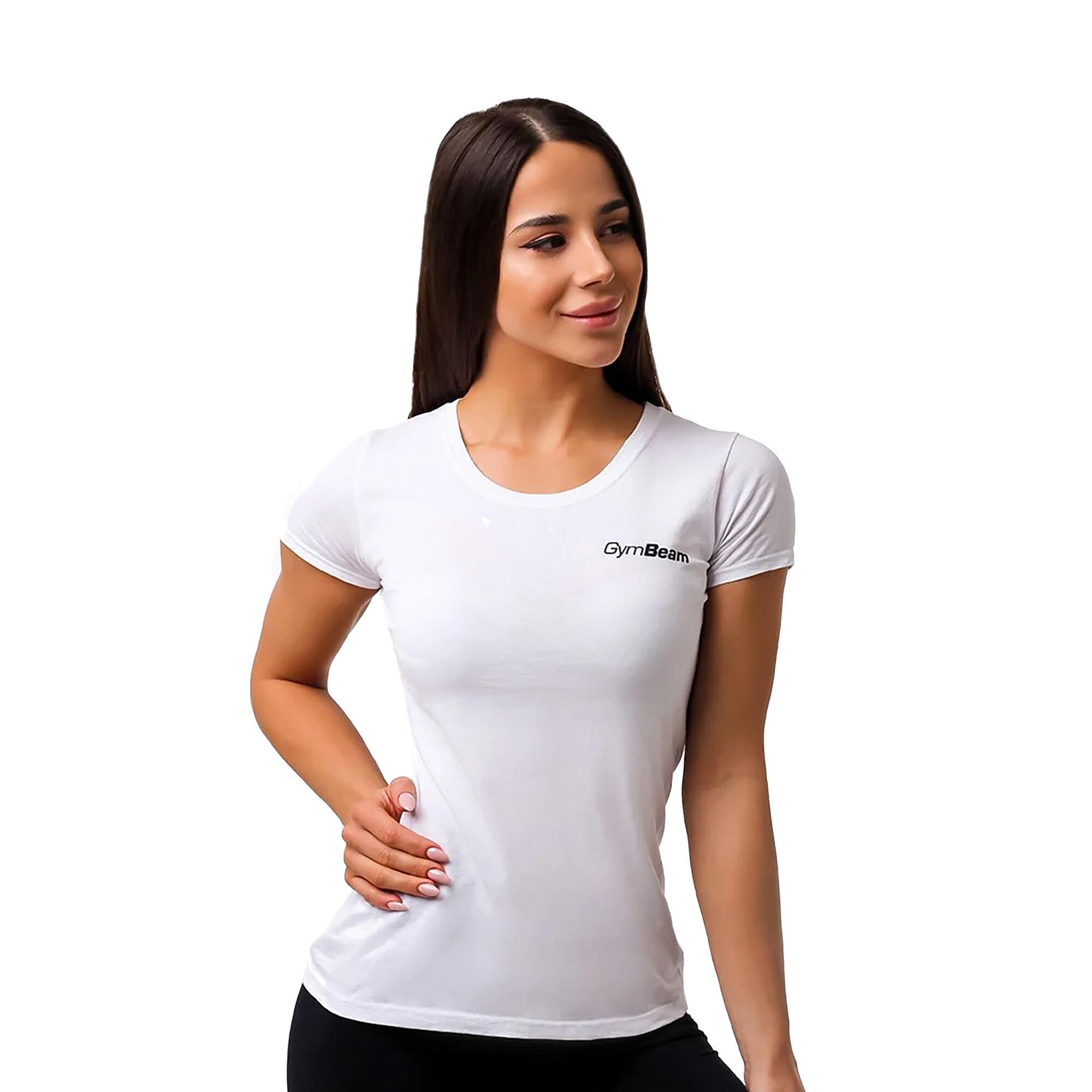 Koszulka damska fitness slim biała Basic 4/5