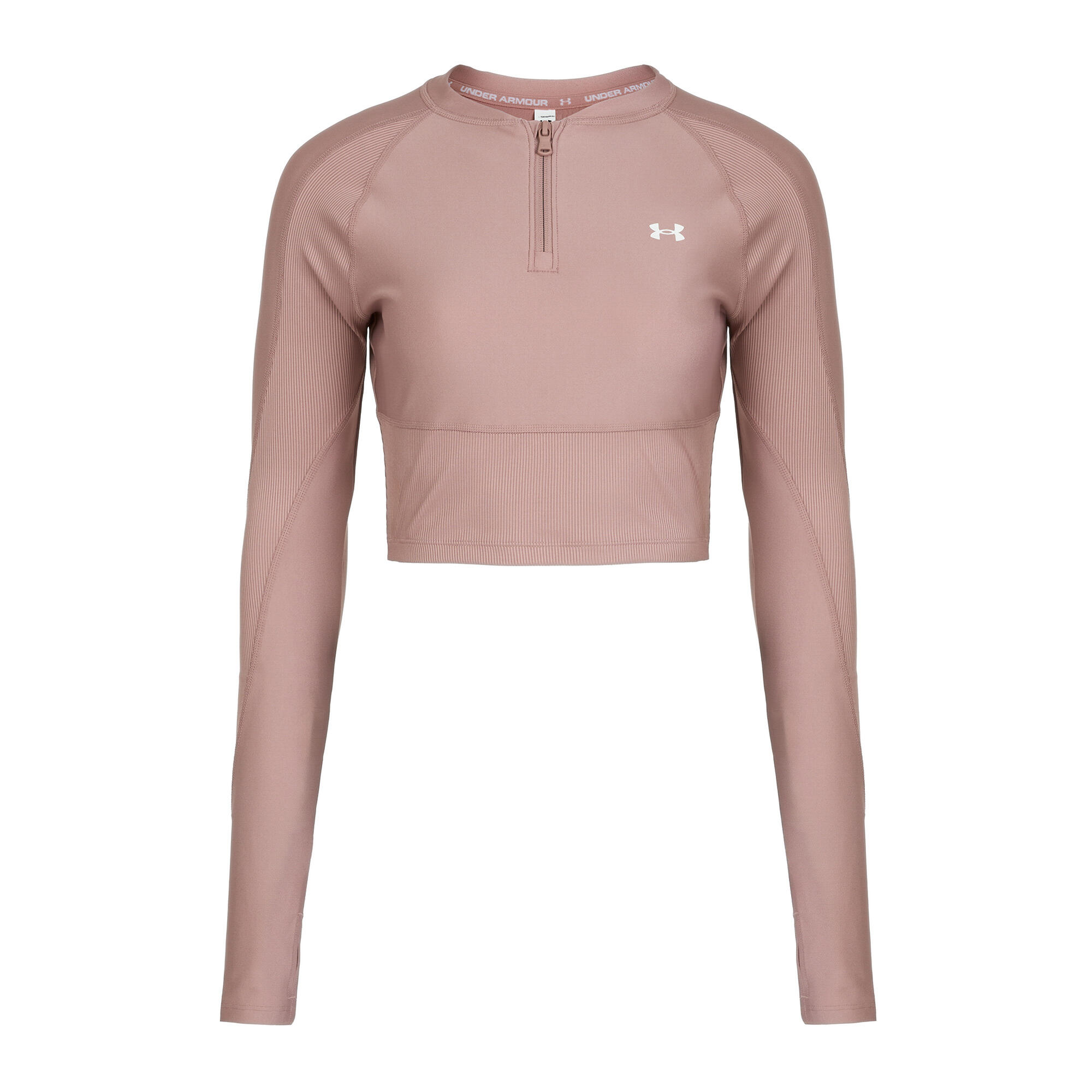 Under Armour HeatGear Rib longsleeve met 1/4 rits 4/4