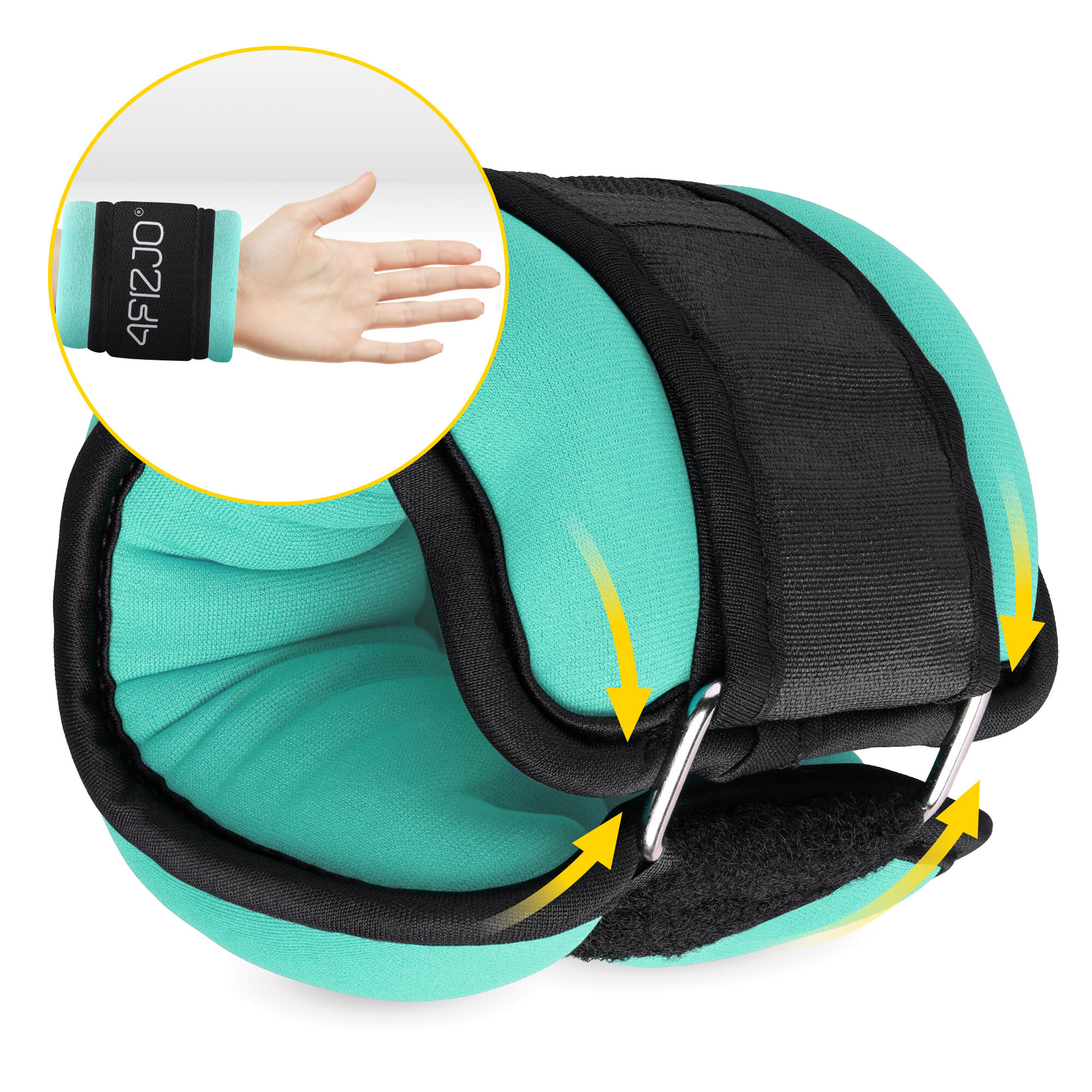 Cavigliere e polsiere pesate 2 pezzi neoprene fitness cardio running 4FIZJO 4/7