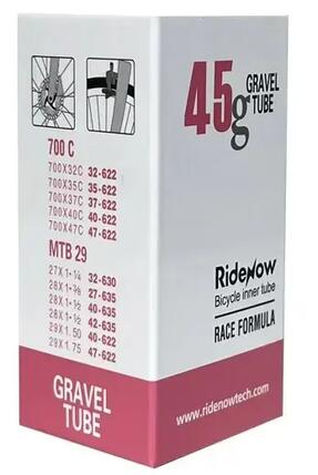 Dętka TPU RideNow Light 45g gravel 700/32-47C MTB 29/1.5-2.0 wentyl 42mm AV