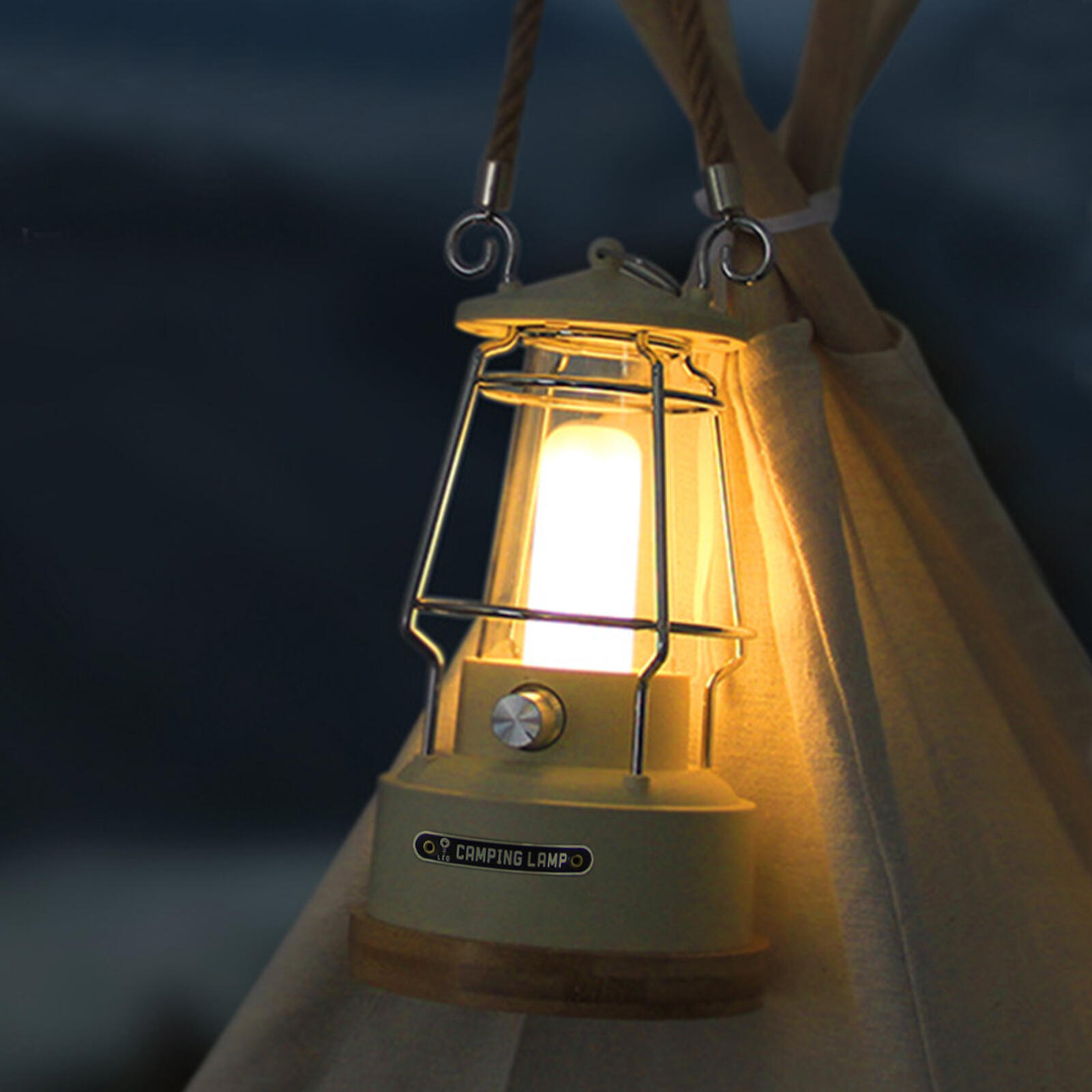 LED Campingleuchte Retro Dimmbar Akku Lampe mit USB Kabel 6/7