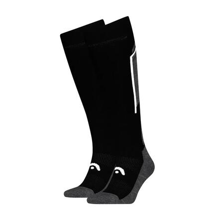 Calcetines de esquí - 2 pares - Negro/Gris oscuro