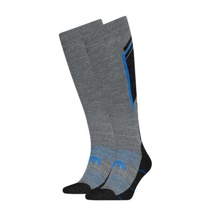 chaussettes de ski - Lot de 2 paires - gris/bleu