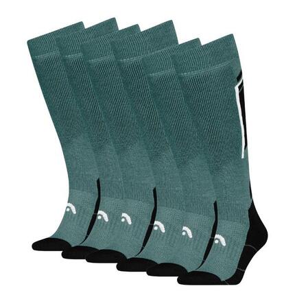 chaussettes de ski - Lot de 6 paires - noires/vertes