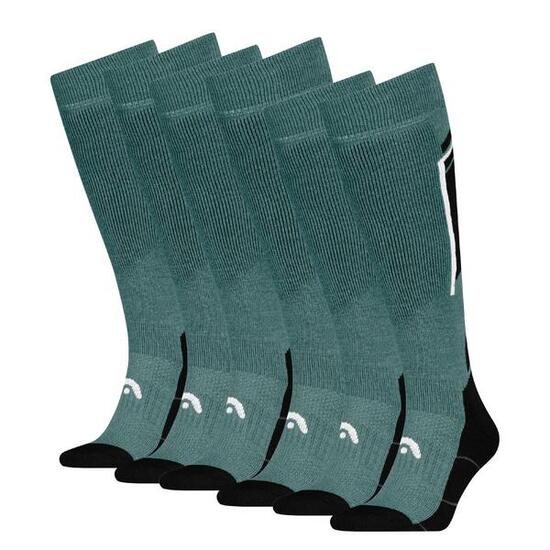 chaussettes de ski - Lot de 6 paires - noires/vertes
