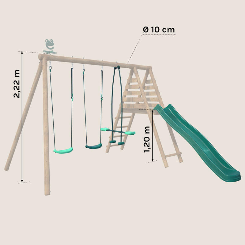 Set 4 agrès avec face à face et toboggan pour portique COCOON 2/5