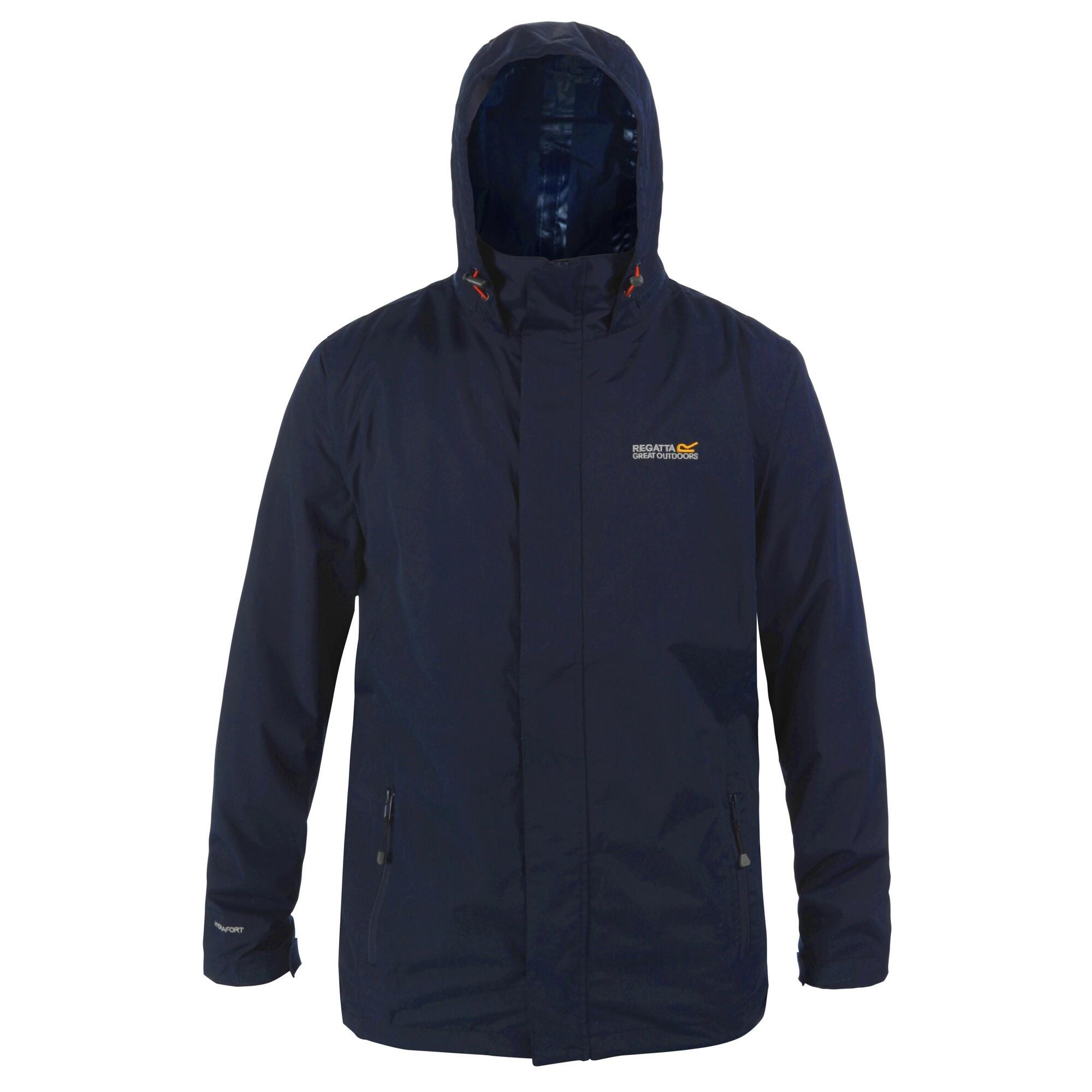 REGATTA Great Outdoors Mens Outdoor Classic Matt Hooded Waterproof Jacket (Navy/Navy)