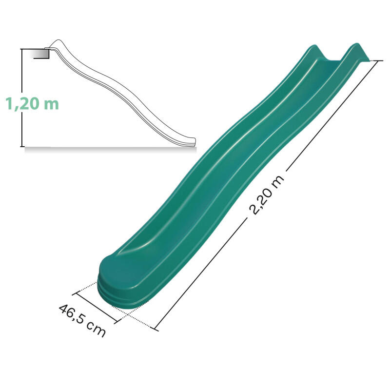 Glissière toboggan double vague pour portiques à plateformes H120 cm 3/4