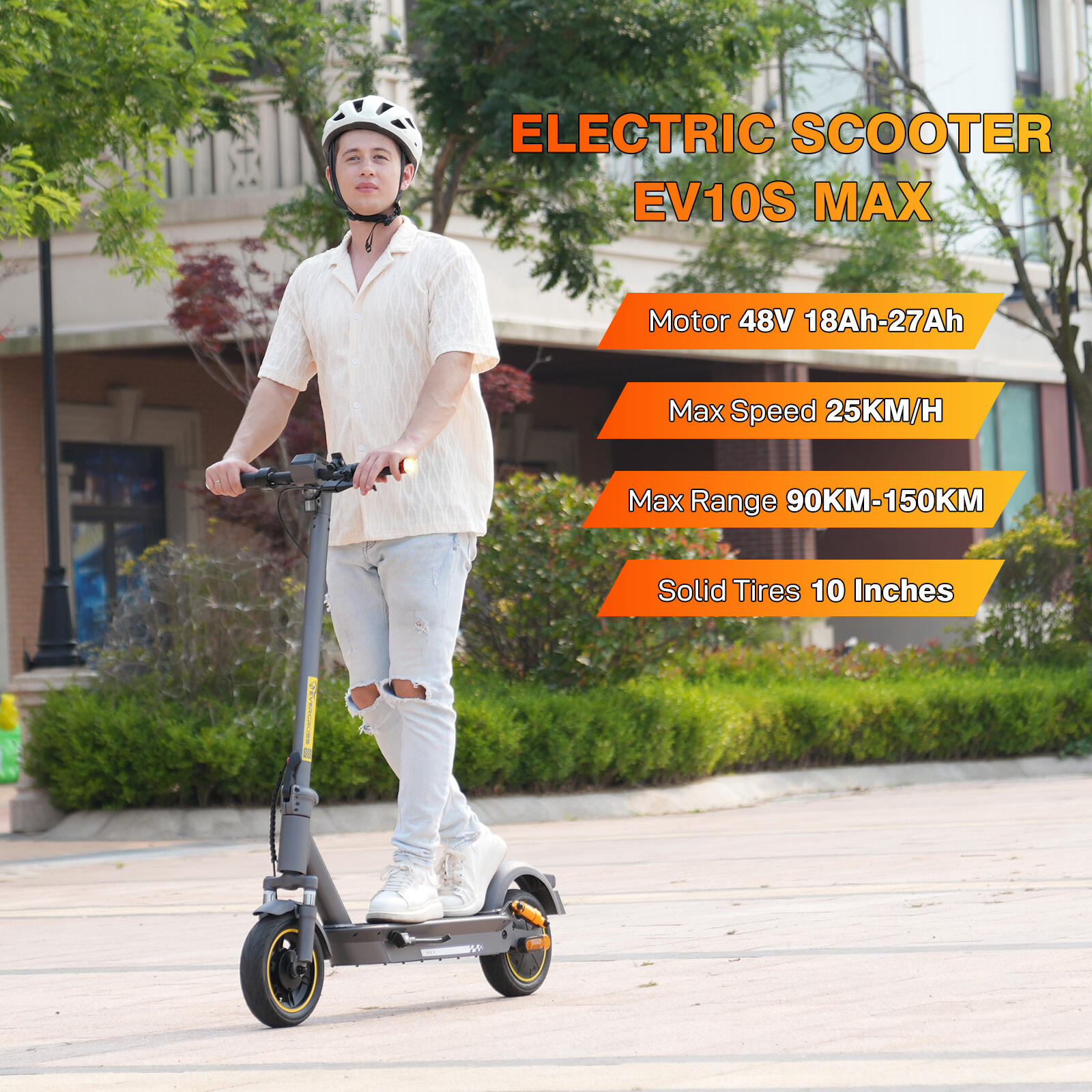 Trottinette électrique 10"-Moteur 500W-Double Suspension-EV10S Max-48V18Ah 3/7