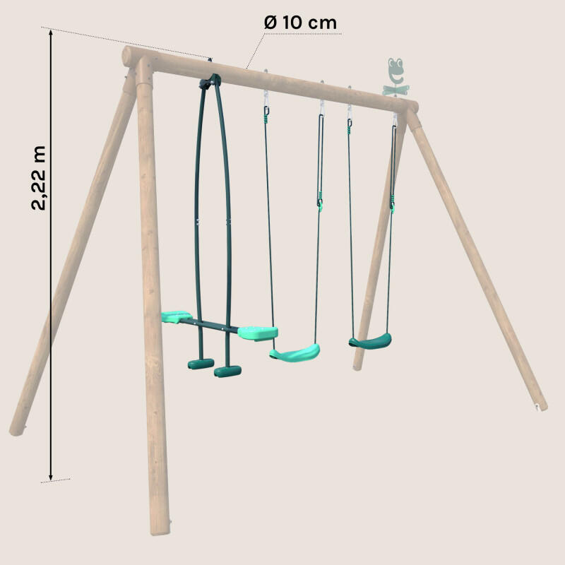 Pack 3 accessoires 2 balançoires et 1 face à face pour portique H222 cm 3/5