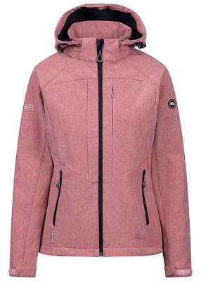 Giacca softshell donna Trespass Fryatt rosa. cappuccio rimovibile. XL