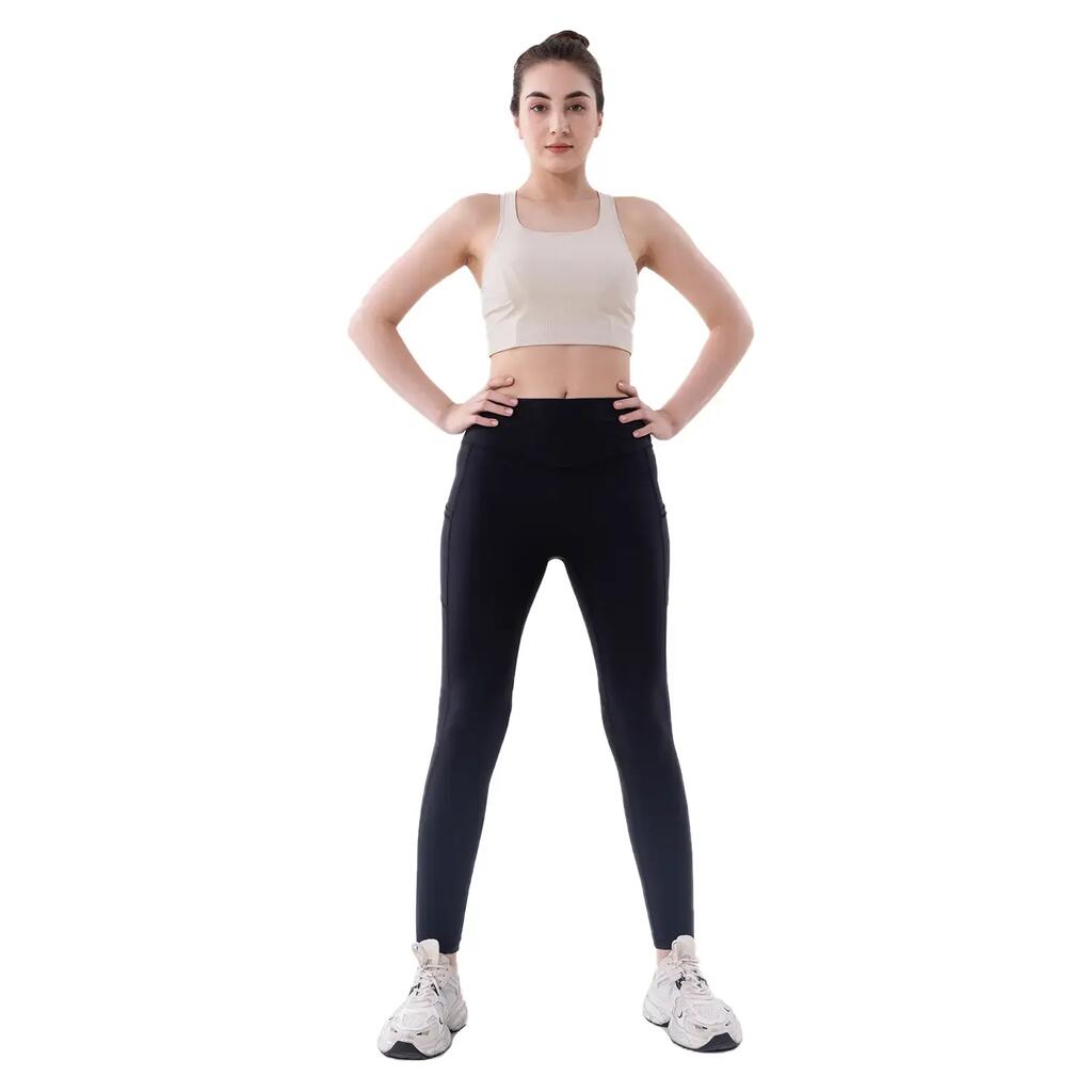 High-waisted yoga pants, women's yoga leggings, Black. S