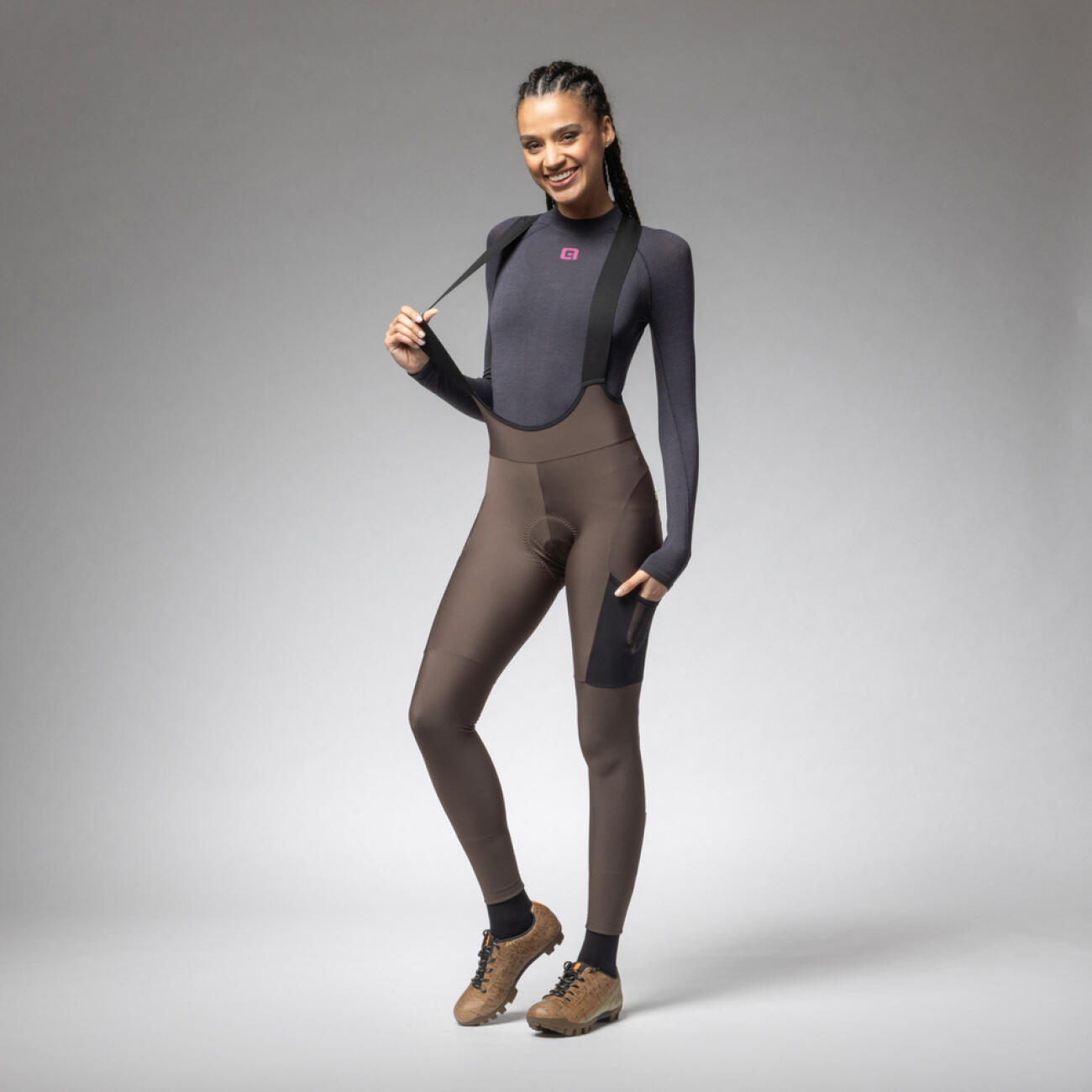 Alé Cycling - Pantalon - Stones Cargo 2.0 - Collant De Vélo Avec Bretelles - Marron - Decathlon