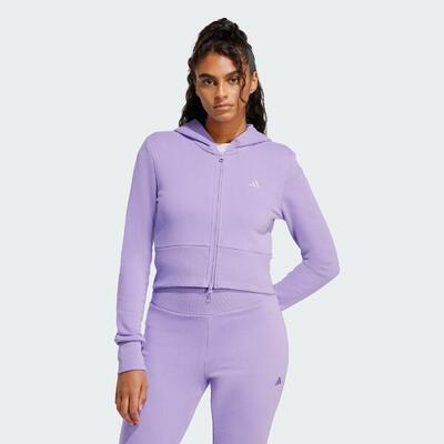 Felpa con zip intera in spugna francese Essentials stagionali