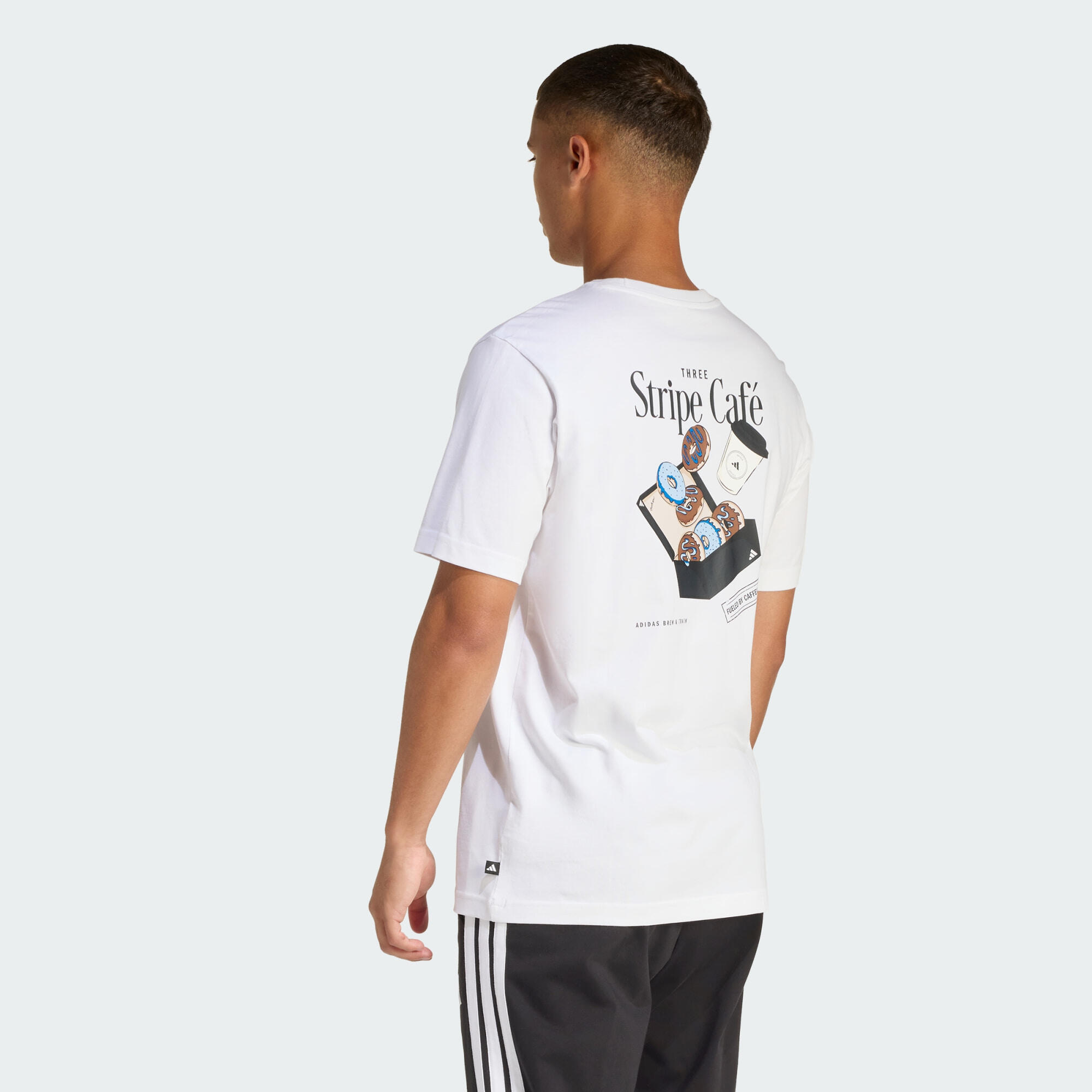 T-SHIRT COFFEE CAFE DONUT BOX GRAPHIC 3/8