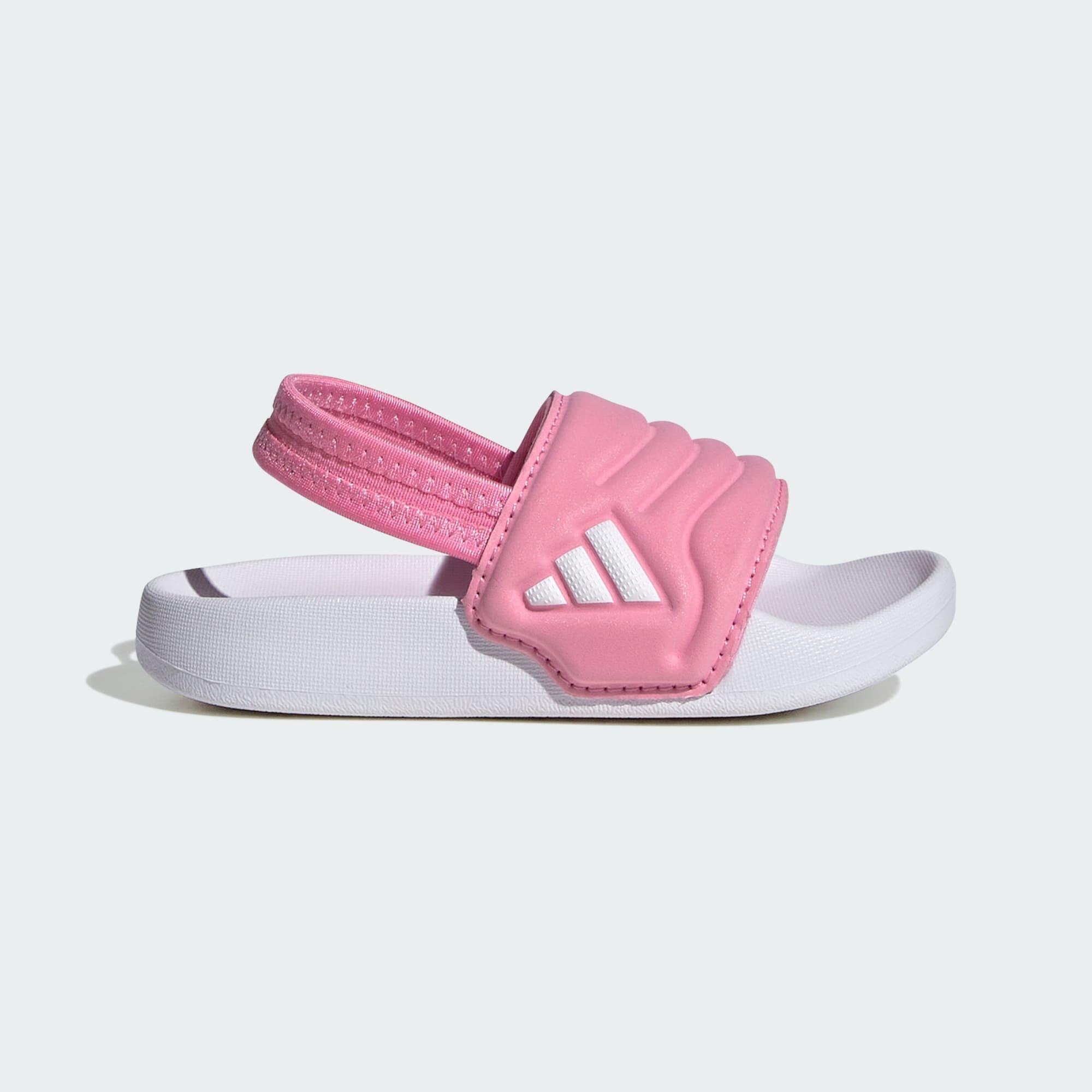 Adidas - Claquette Adilette Estrap 2.0 Bébés - Sandales Piscine - Blanc|rose - Decathlon