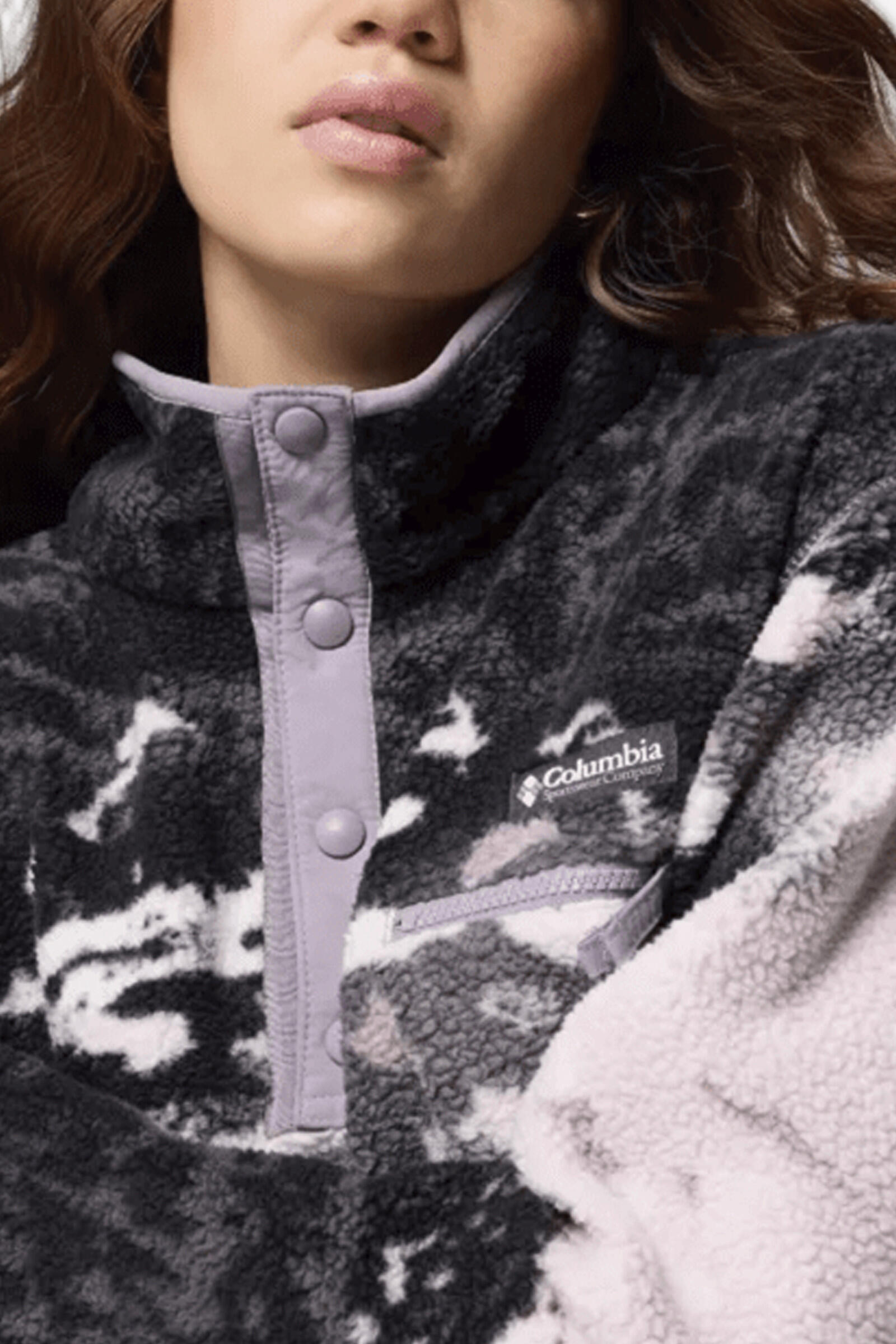 Columbia Sudadera Helvetia™ Ii Printed Cropped Half Snap Rosa 5/5