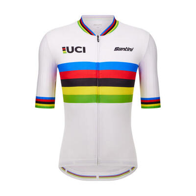 Santini Campione del Mondo UCI Maglia a maniche corte bianca