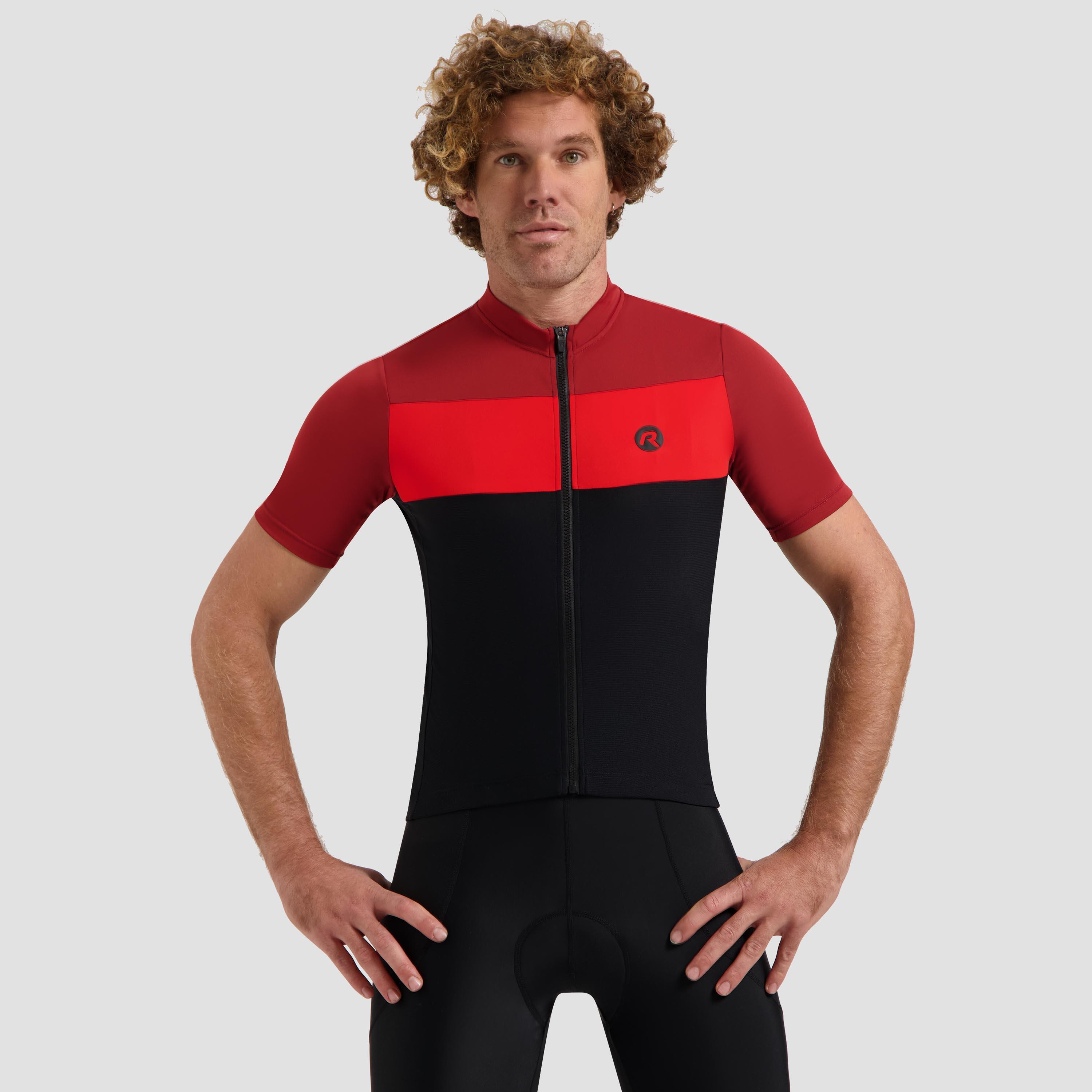 Rogelli - Maillot Manches Courtes Velo Homme - Core Block - Maillot Manches Courtes - Noir|rouge - 40 M - Decathlon