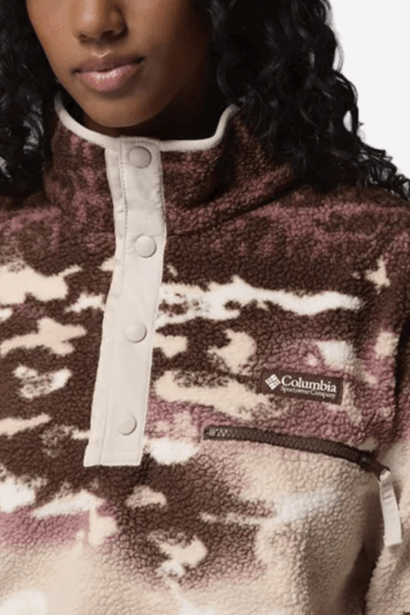 Columbia Sudadera Helvetia™ Ii Printed Cropped Half Snap Marrón 3/7