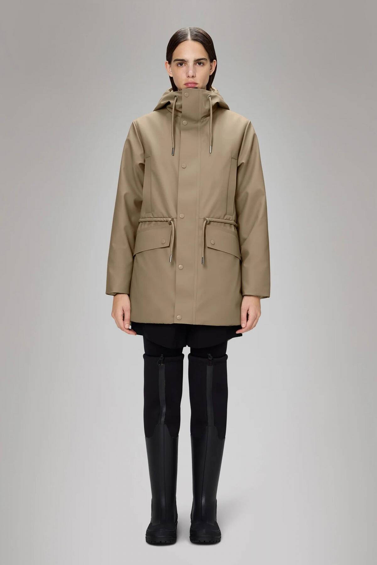Giacca Rains Modello Nome Short W Parka W3t3 Colore Beige 5/5