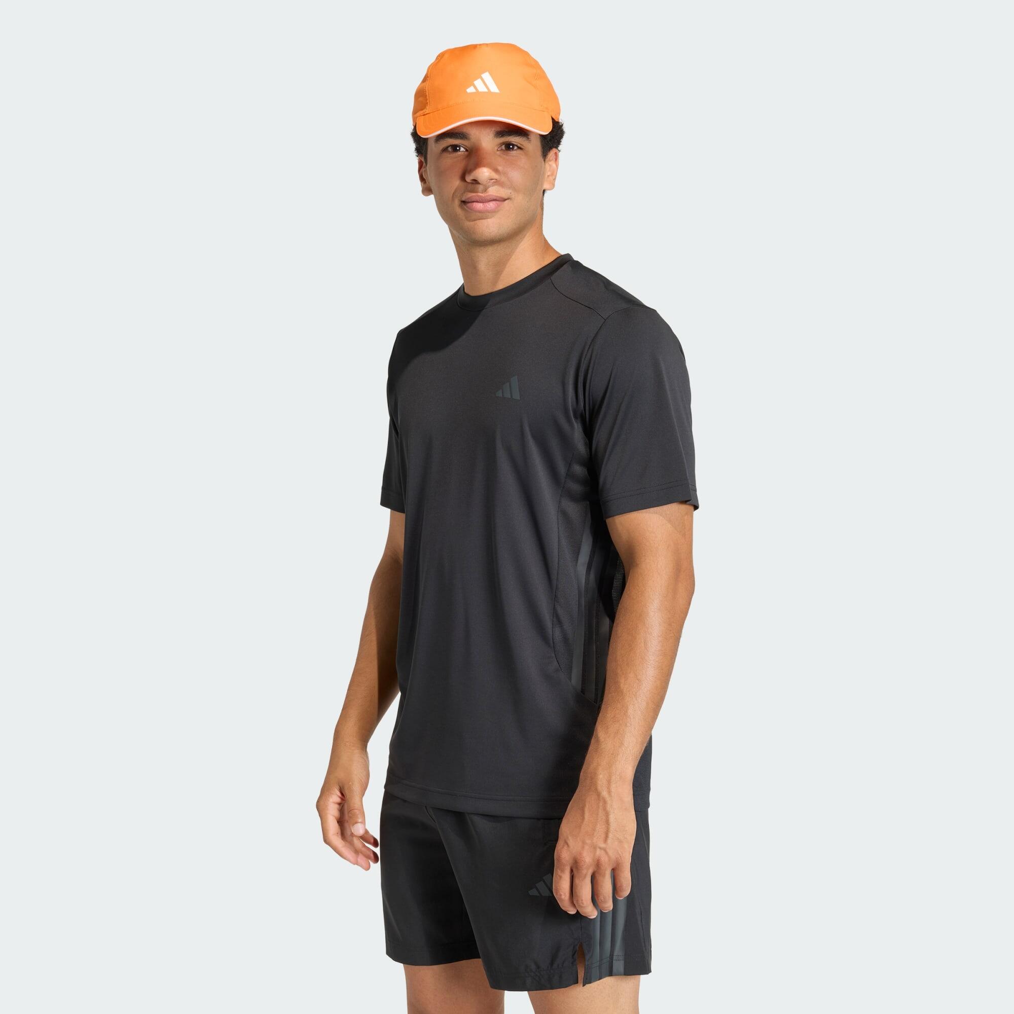ADIDAS TECH ESSENTIALS WORKOUT 3 STRIPES T-SHIRT