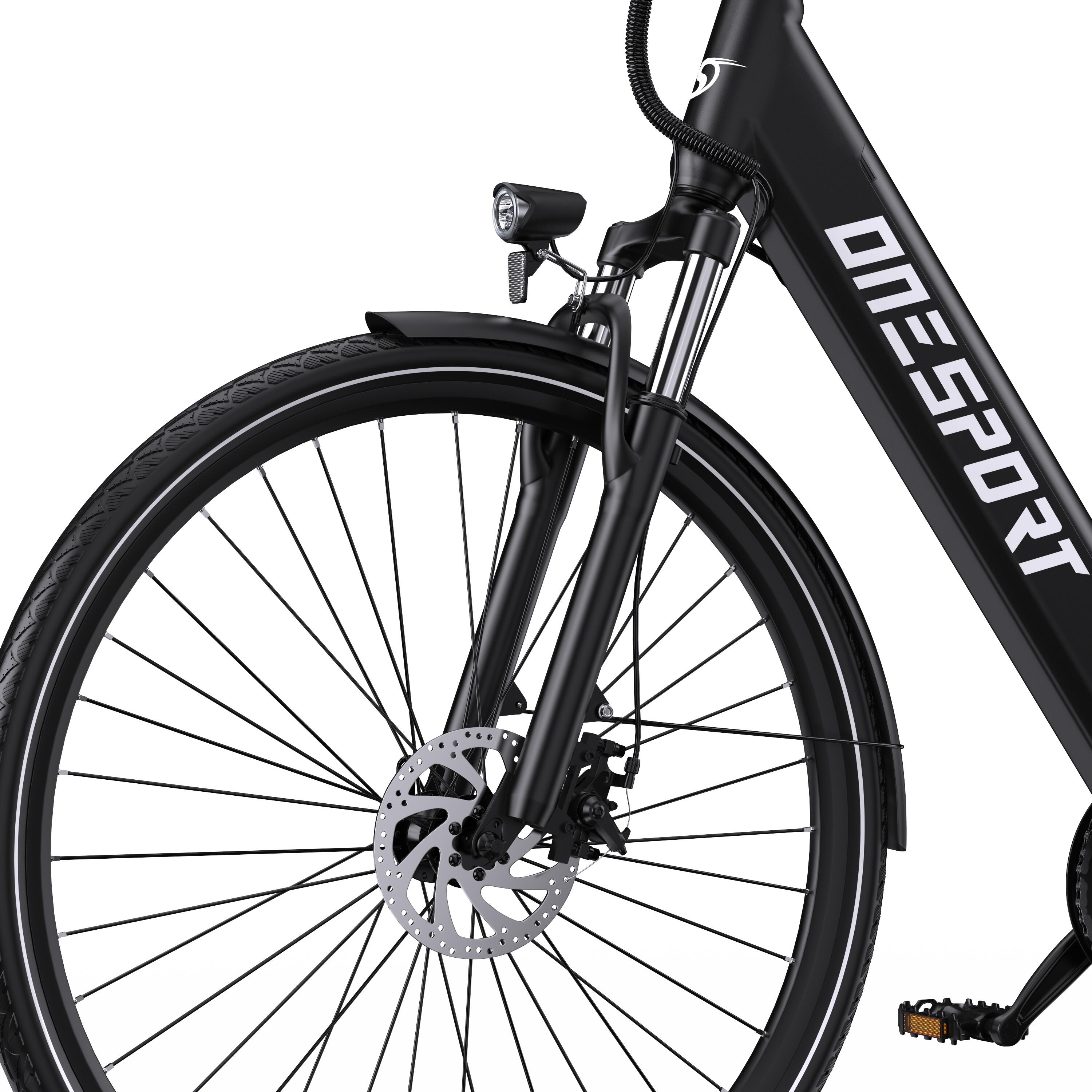 E-Bike entrada baixa OT12 28" 1728WH bicicleta elétrica unissex Preto 7/7