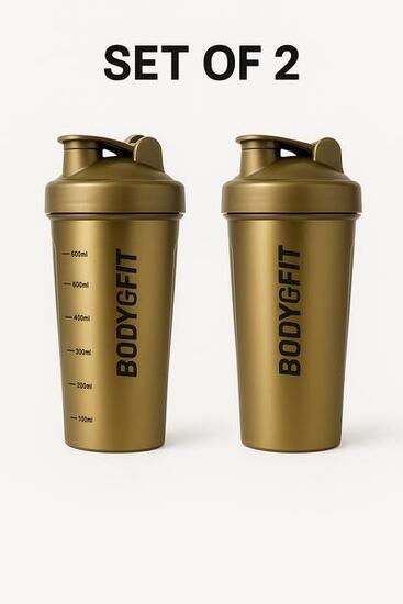 Set de 2 bouteilles shaker Premium Sports 730 ml – Édition Gold
