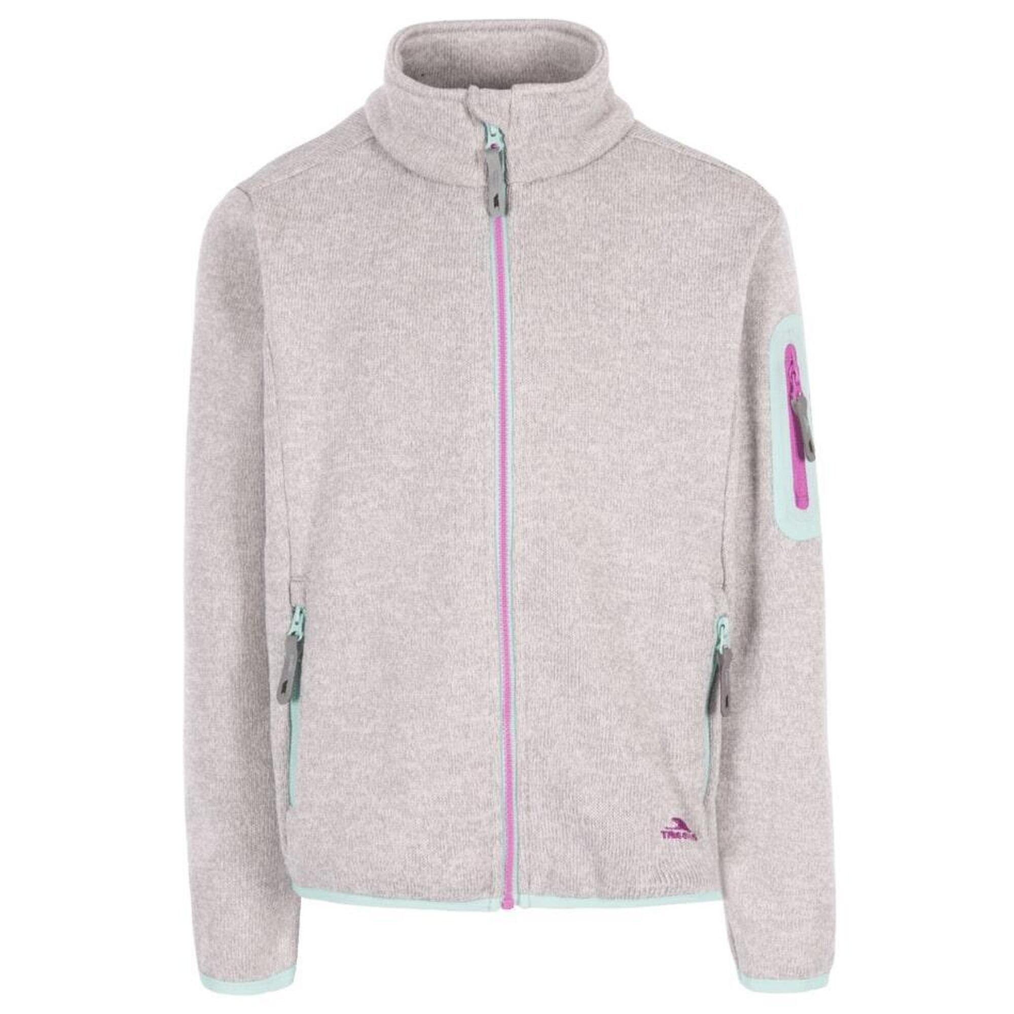 Trespass Odelia Sweat à Capuche Femme – Bleu Chiné, Zips Contrastés, Poches Zippées, Idéal Randonnée Et Camping