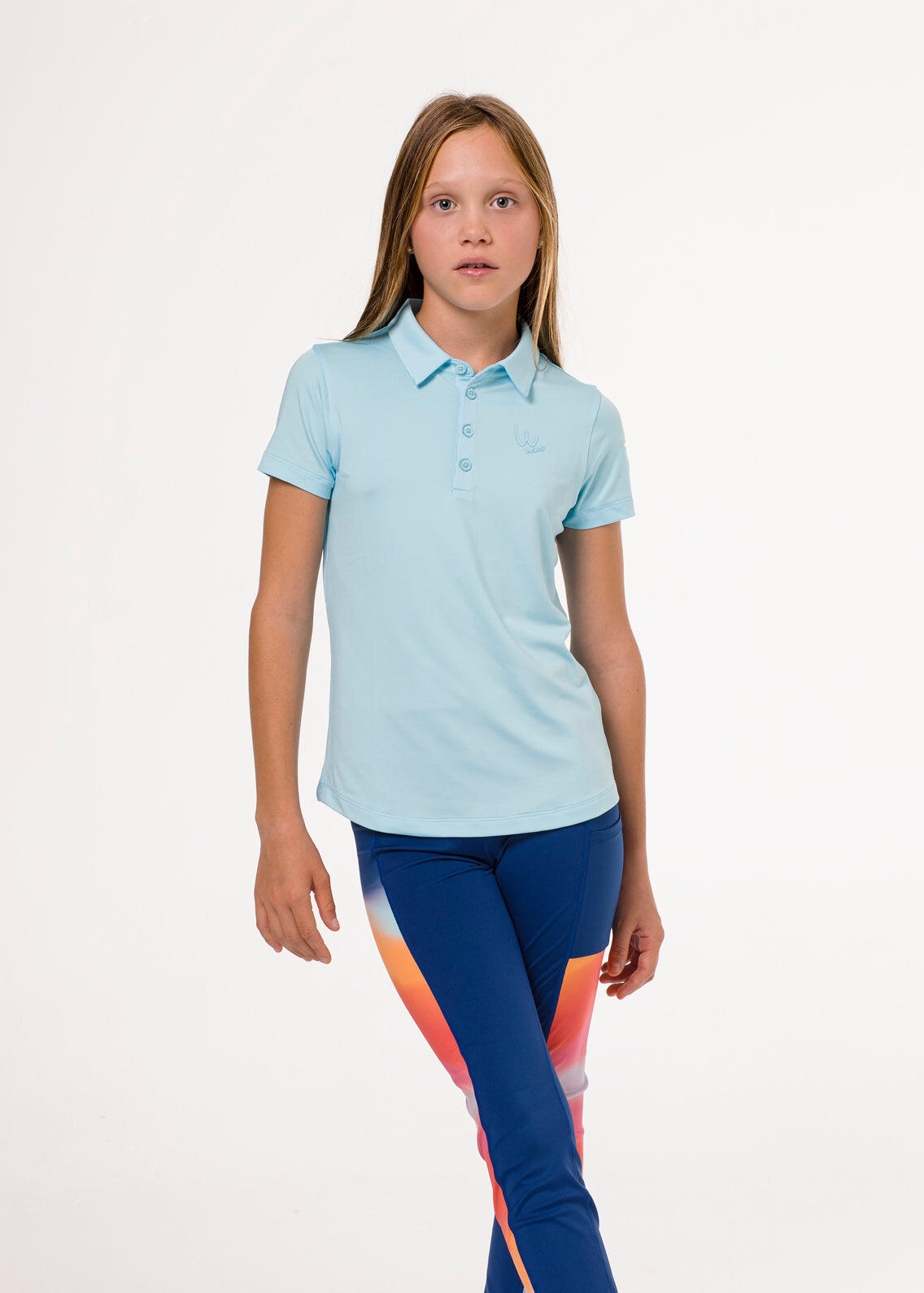 Polo de golf bleu clair pour fille 3/3