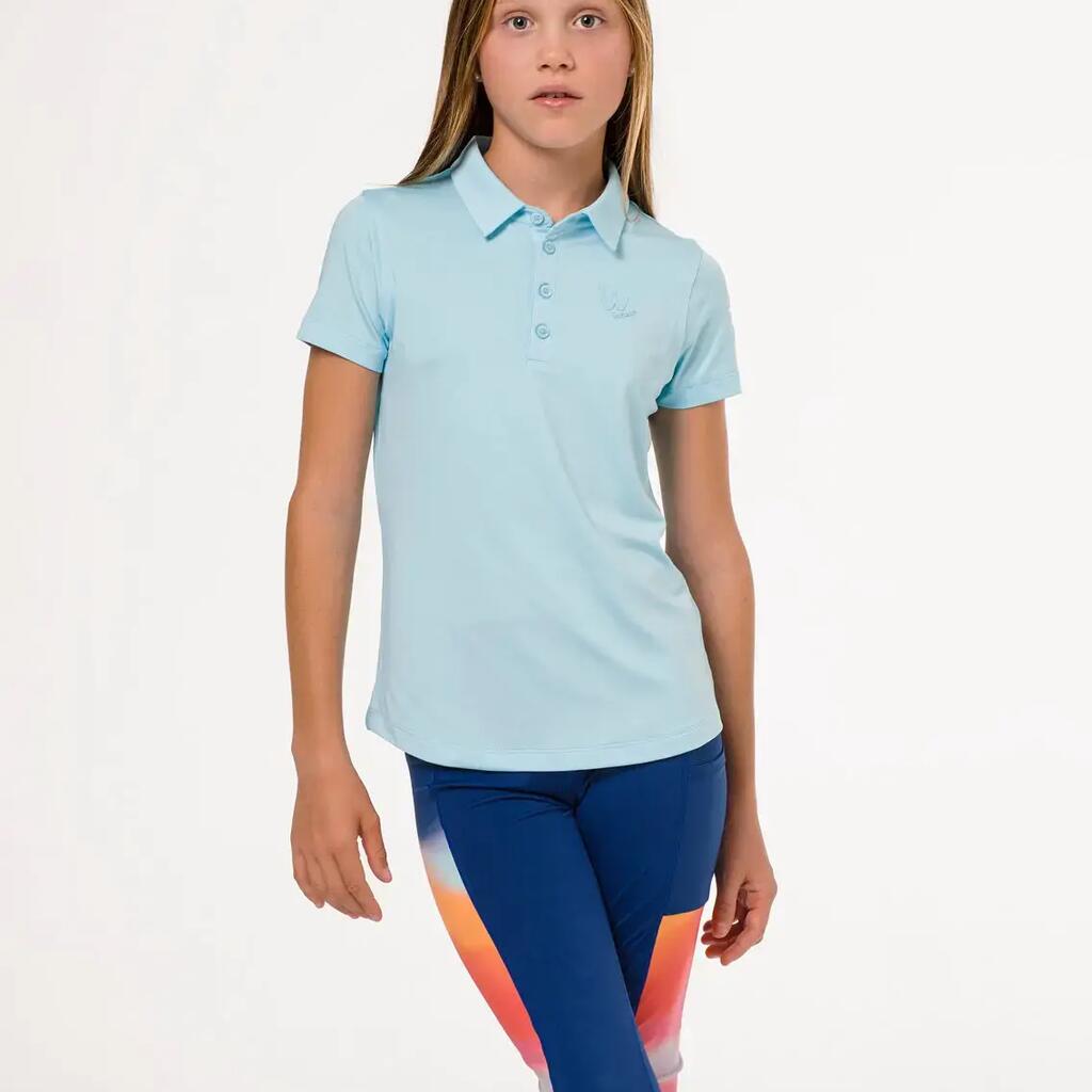 Light blue golf polo shirt for girls