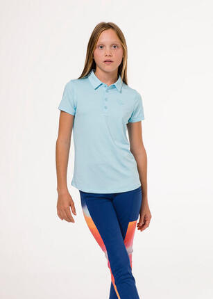 Polo de golf bleu clair pour fille