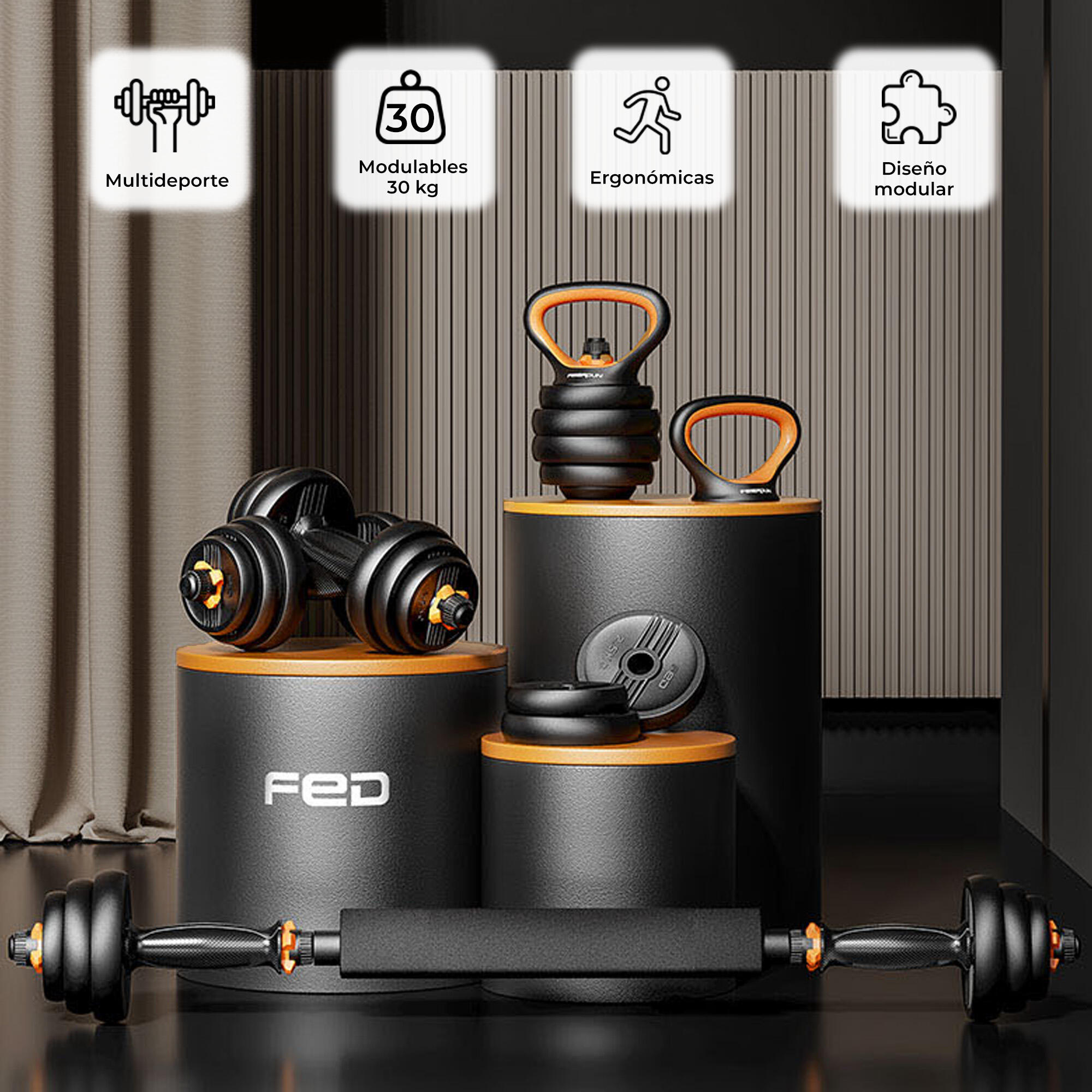 Kit de pesas conectadas V2 30Kg FED 3/8