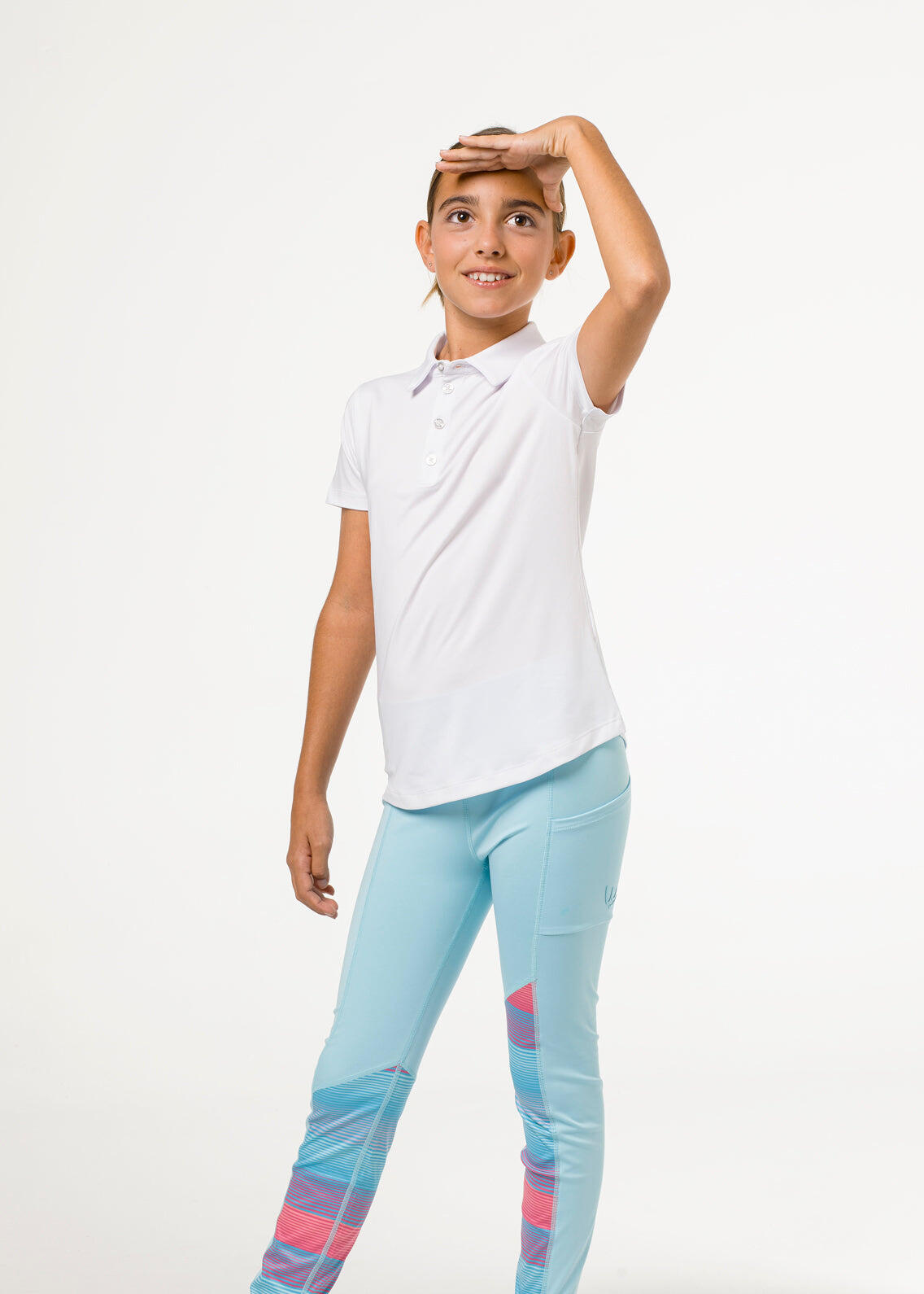 Witte golfpolo voor meisjes 2/4
