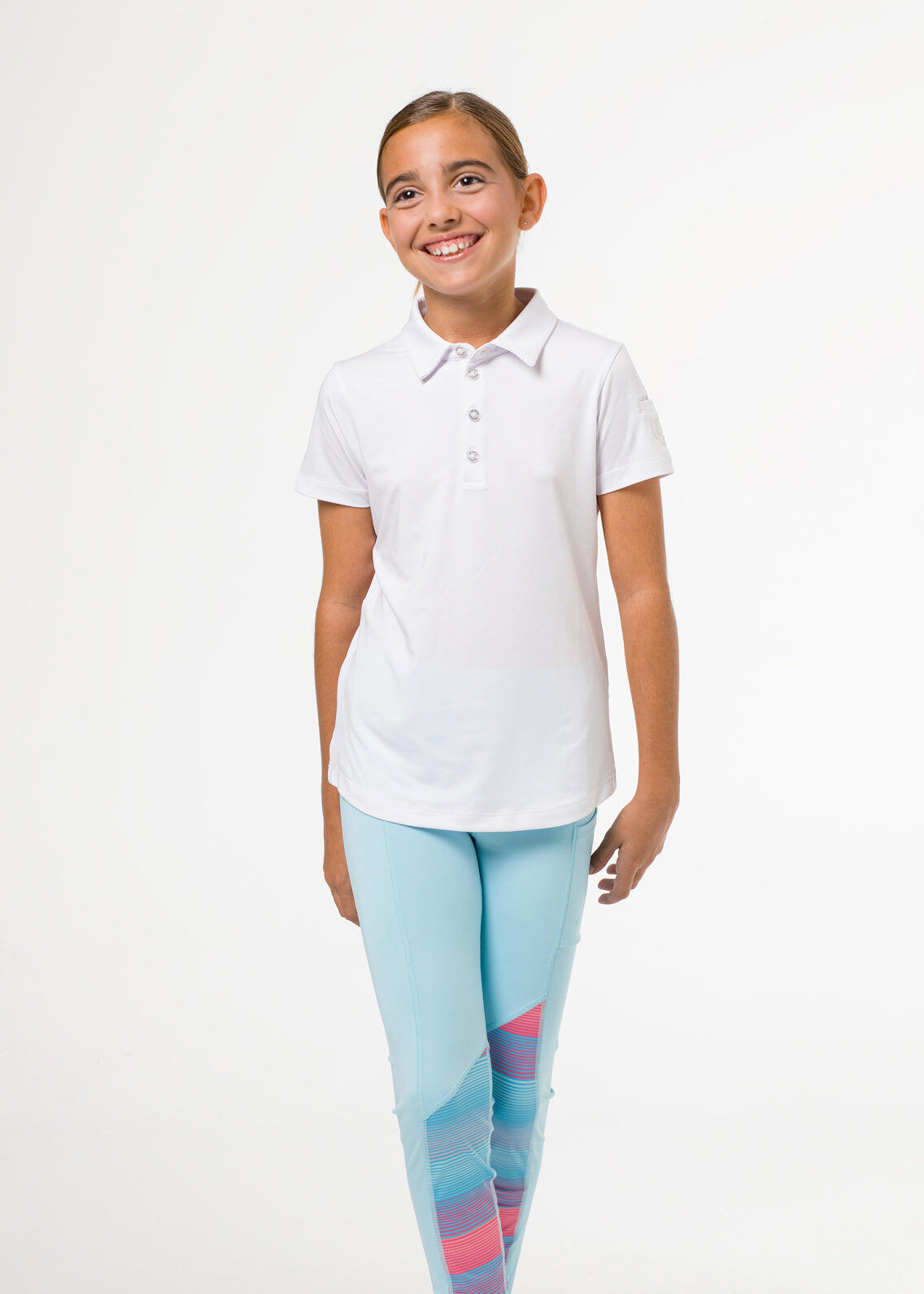 Witte golfpolo voor meisjes 4/4